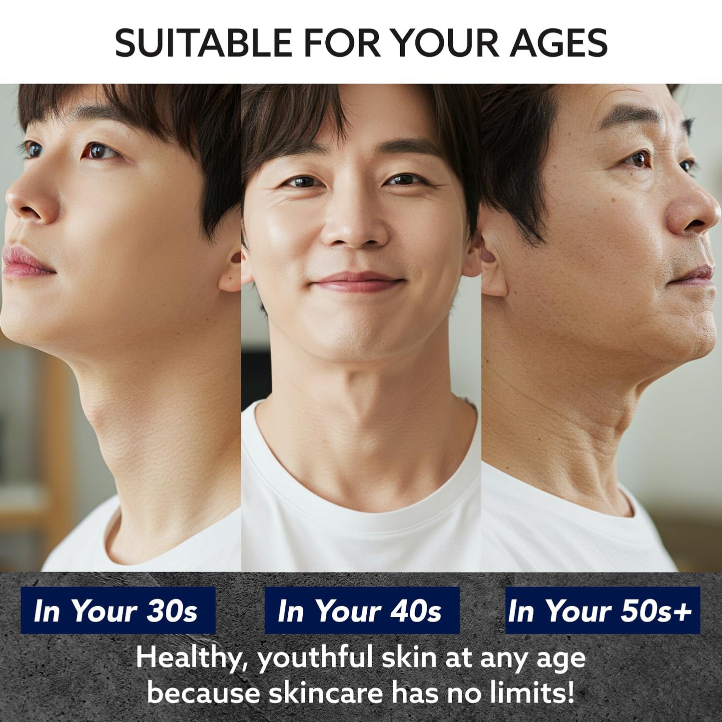 Korean 6-in-1 Men's Face Cream - Anti-Aging Moisturizer for Wrinkles, Dark Circles & Puffiness with Retinol & Hyaluronic Acid, 1.7 oz