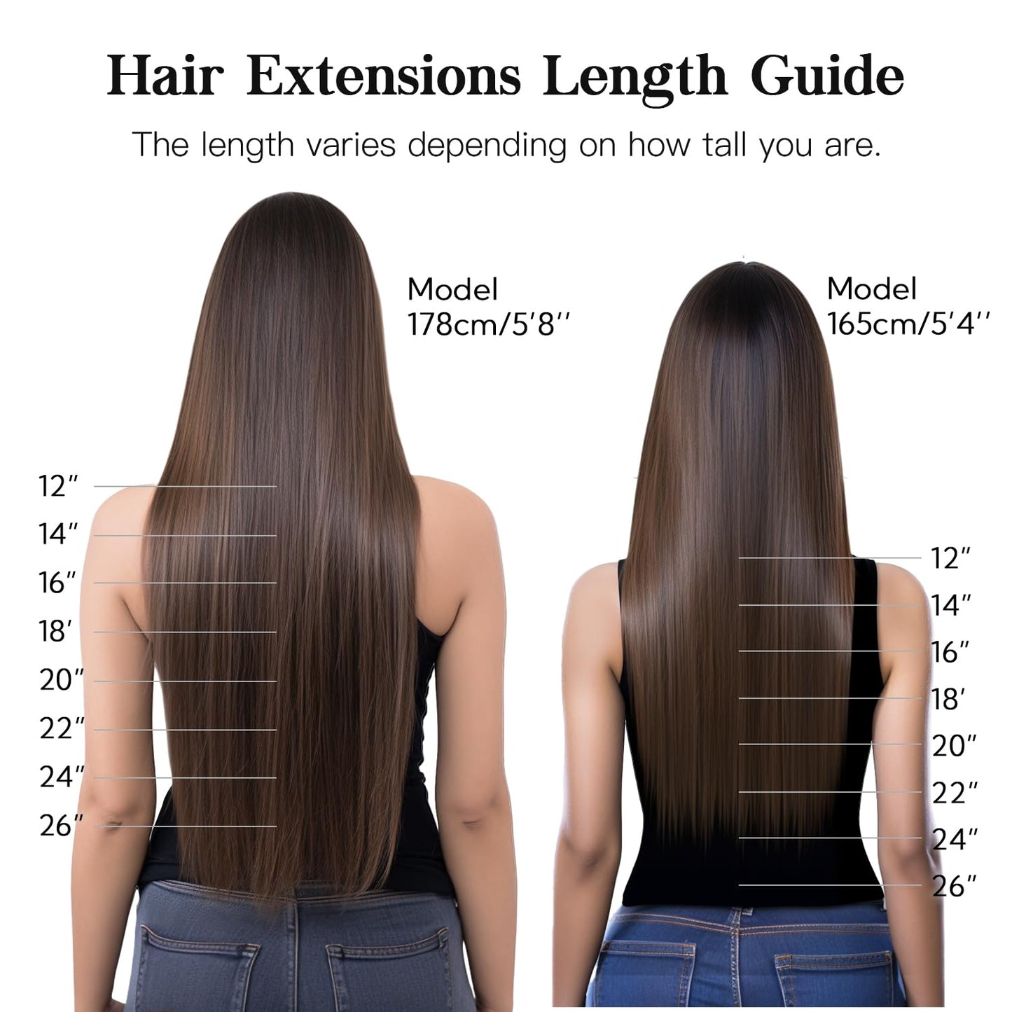 HOTBANANA Human Hair Clip in Hair Extensions, Dark Brown 120g Clip in Hair Extensions Real Human Hair Straight Remy Hair 20 Inch 7pcs