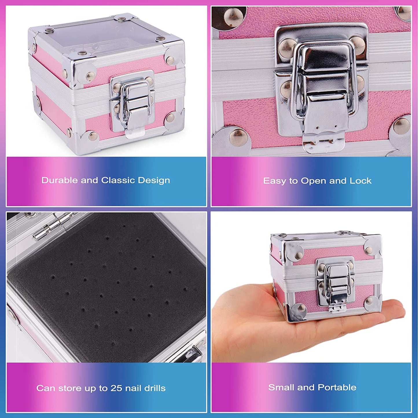 25Pcs Nail Drill Bits Set - Ceramic & Tungsten Carbide for Acrylic Gel Manicure & Pedicure