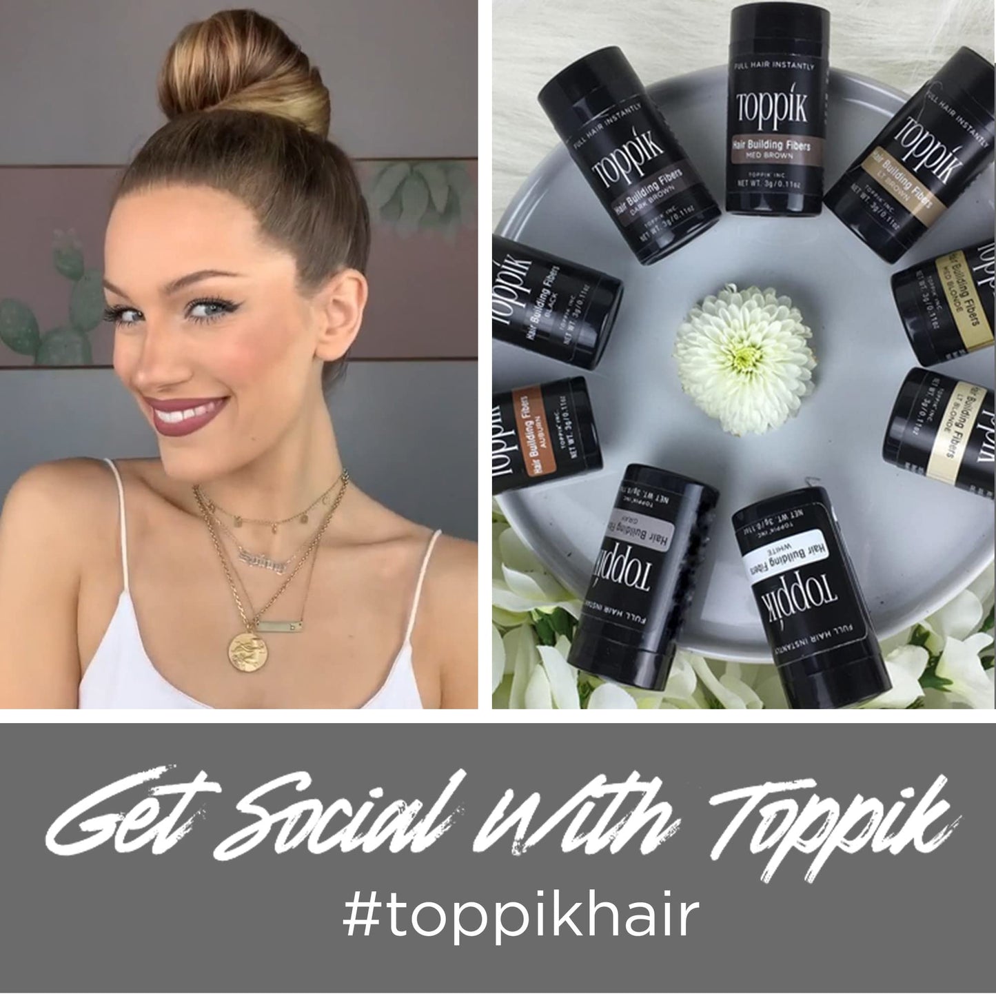 Toppik Hair Building Fibers, Black, 55g Fill In Fine or Thinning Hair, Instantly Thicker, Fuller Looking, 9 Shades for Men & Women, Keratin Protein Formula