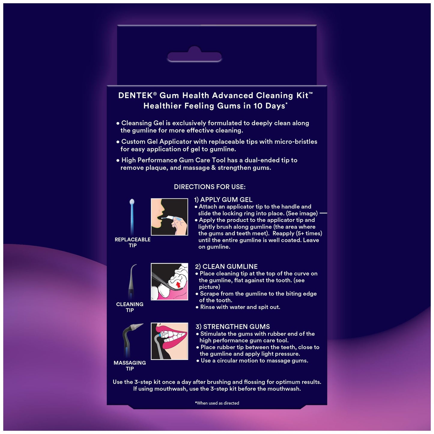 DenTek Gum Health Advanced Cleaning Kit, Oral Care Hygiene Kit, Gum Cleansing Gel, Gum Massager, and Plaque Scraper Dental Tools