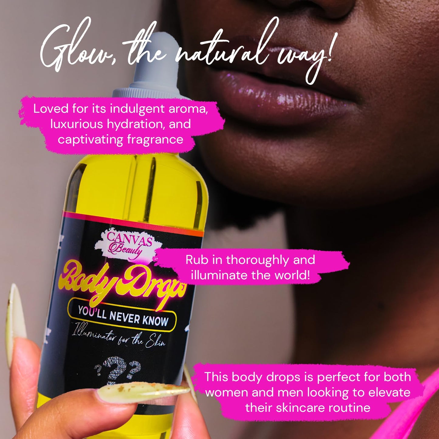 Canvas Beauty Body Drops, You'll Never Know - With Coconut Oil, Jojoba Oil & Vitamin E