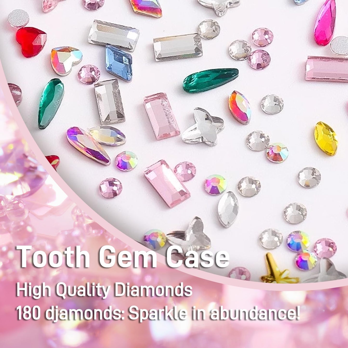 Tpyag Tooth Gem Kit - Professional DIY Dental Jewelry Starter Kit with Sparkling Crystals, Self-Application Fashion Teeth Gems for Women & Men