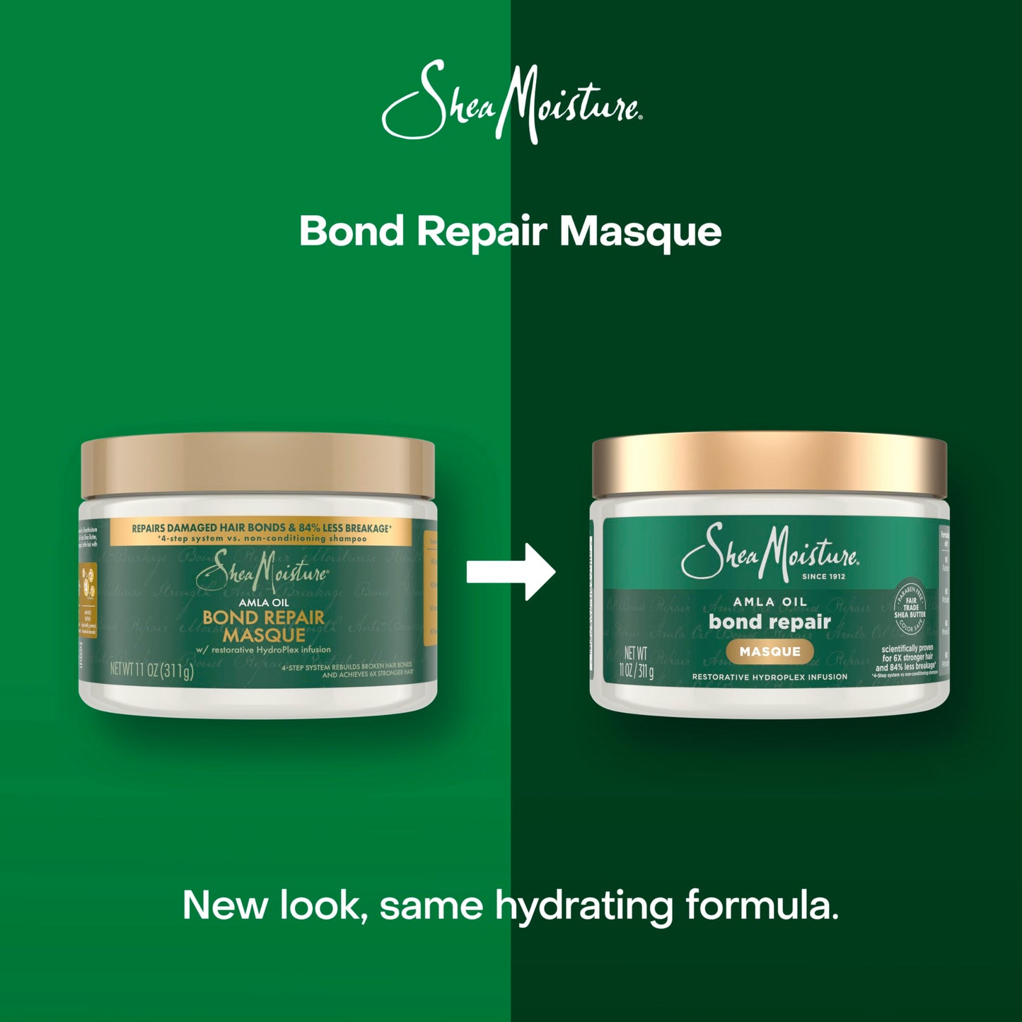 SheaMoisture Bond Repair Masque Amla Oil Deeply Moisturizes and Visibly Repairs Damage with Hydroplex Technology and Amla Oil for Stronger Hair with Restorative HydroPlex Infusion 11 oz