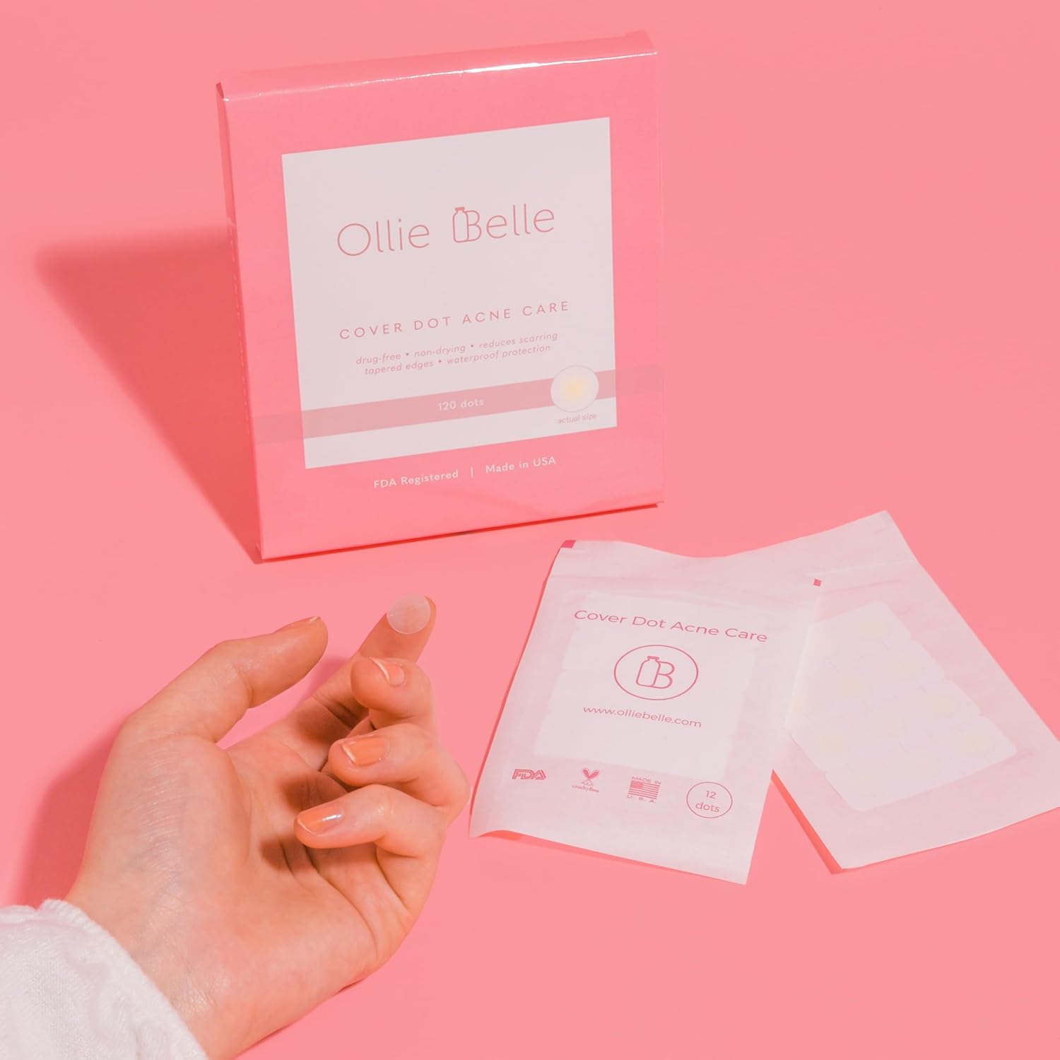 Hydrocolloid Acne Treatment Dots (120 Count) | Clear Waterproof Blemish Patches