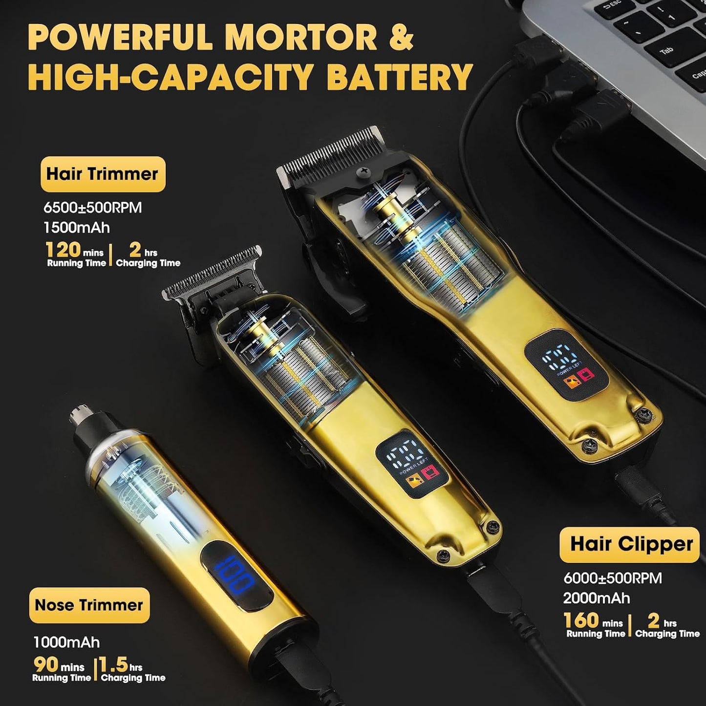 Powerful Foil Bald Shaver for Men - Cordless Electric Razor & Beard Trimmer with LED Display