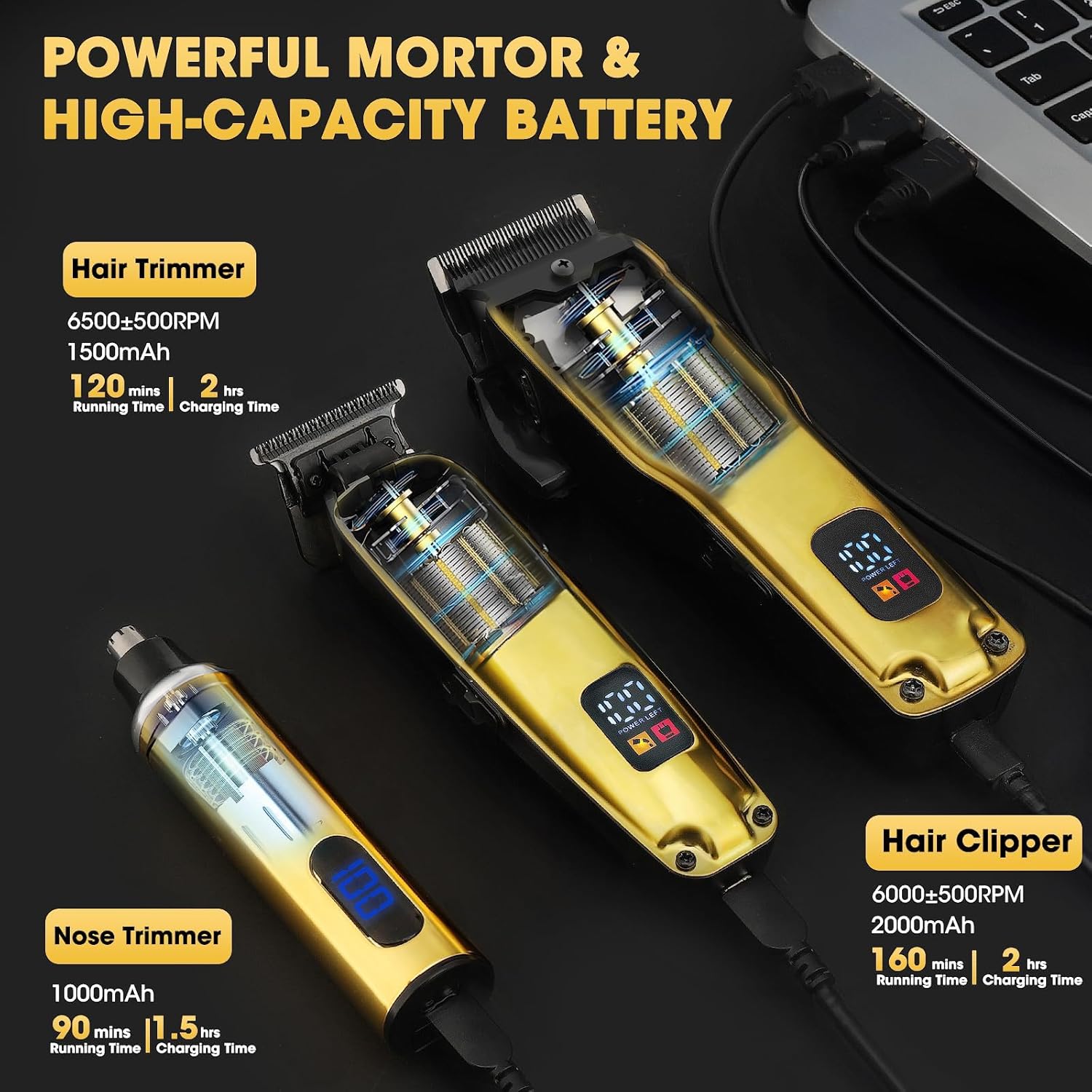 Powerful Foil Bald Shaver for Men - Cordless Electric Razor & Beard Trimmer with LED Display