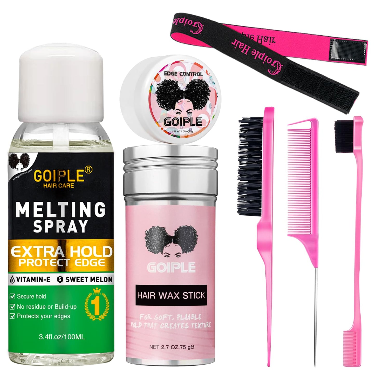 Lace Melting Spray - Glue-Less Hair Adhesive for Wigs & Extensions, Extra Hold Natural Forming Wax Stick
