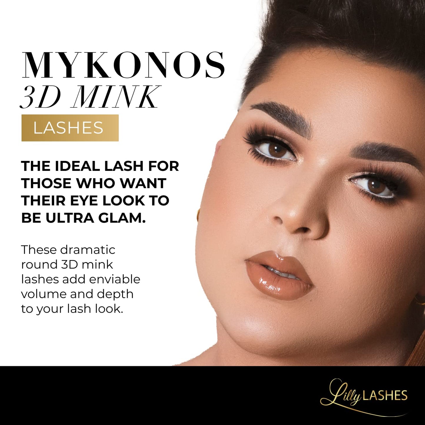 Miami Flare 3D Mink Lashes by Lilly Lashes | Reusable Wispy & Fluffy Strip Eyelashes