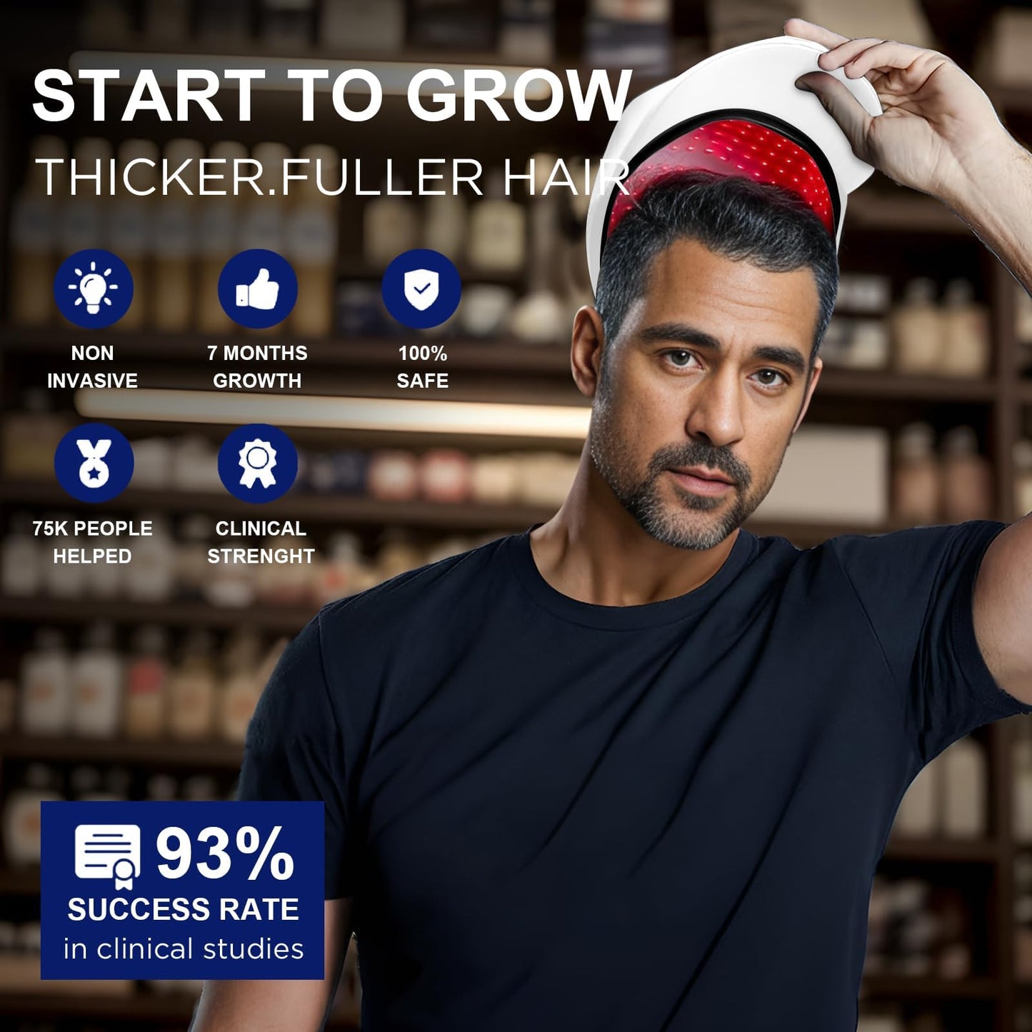 Laser Hair Growth Cap, Red Light Therapy Cap, Laser Hair Growth System Hair Loss Treatments for Men and Women Hair Regrowth Treatments Laser Cap (White).