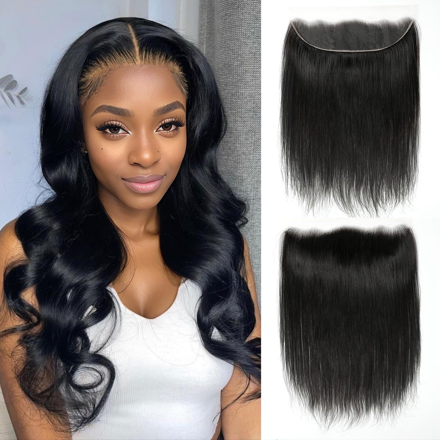 5x5 HD Lace Closure Body Wave Human Hair - Pre-Plucked Natural Hairline (10 Inch, Natural Color)
