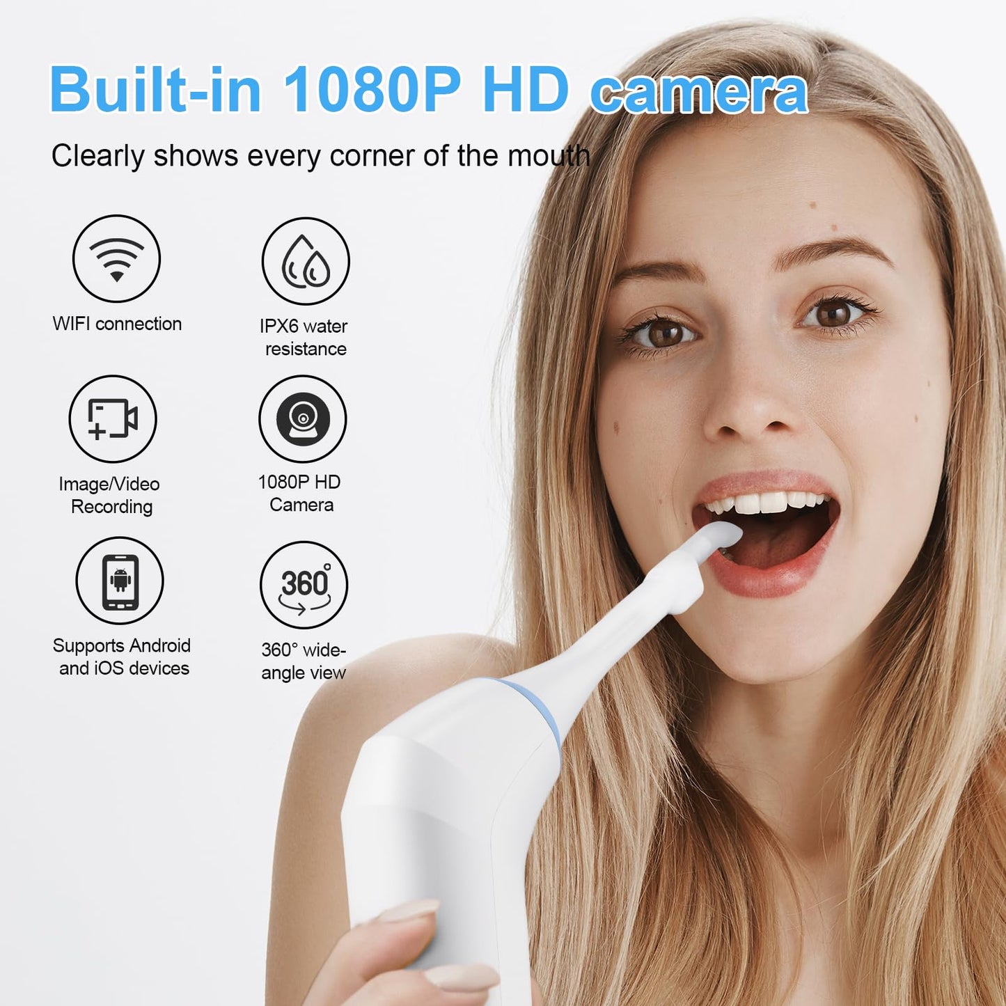 Electronic Tonsil Stone Remover with Camera, Tonsil Stone Removal Kit, 3 Suction Levels, Tonsil Stone Vacuum, Oral Care for Mouth Health, USB Rechargeable