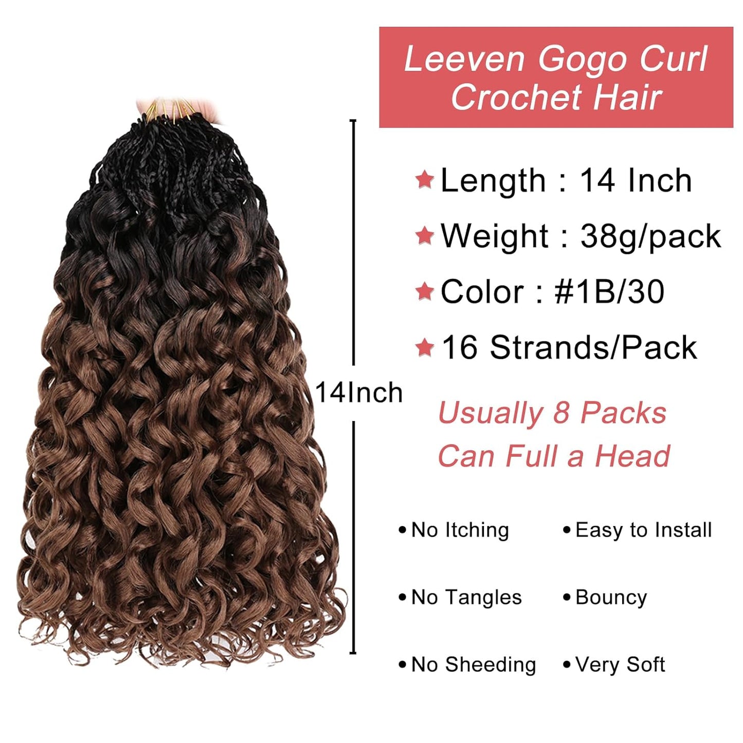 10 Inch Ombre Honey Blonde Gogo Curl Crochet Hair - 8 Packs Ocean Wave Short Curly Braids for Women & Kids