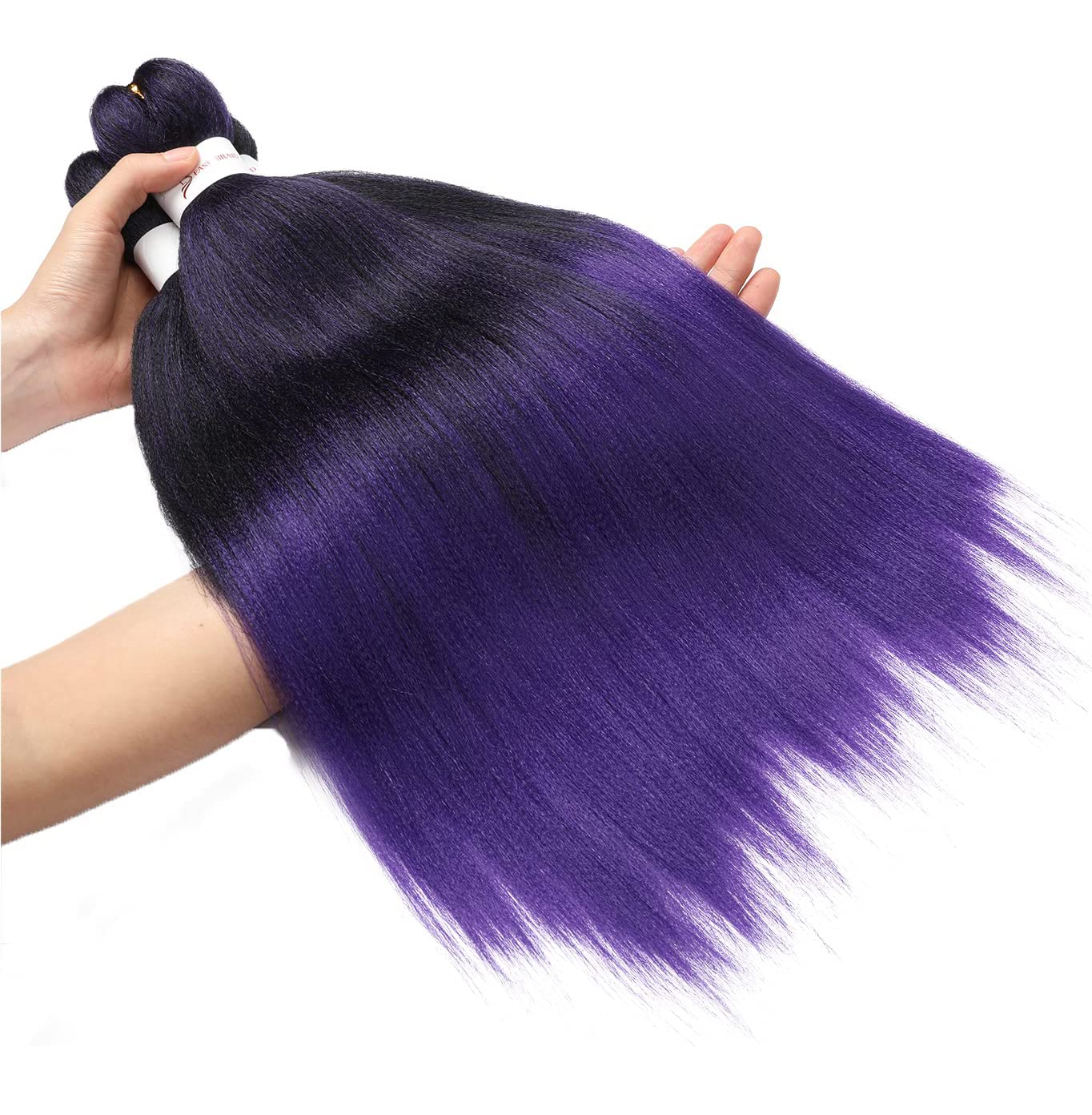 8 Packs 20-Inch Ombre Pre-Stretched Braiding Hair - Soft Yaki Texture Extensions