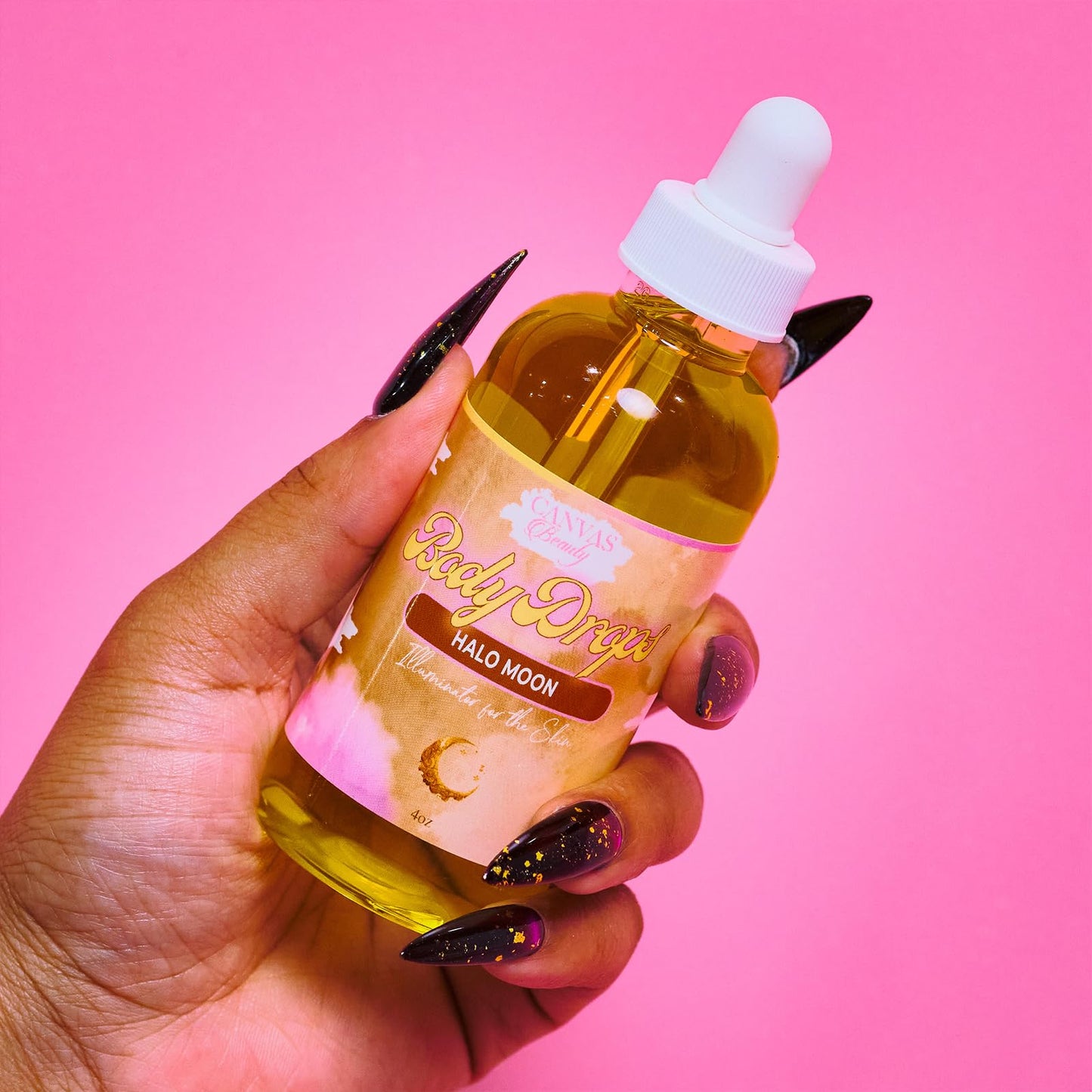 Canvas Beauty Body Drops, Halo Moon - With Coconut Oil, Jojoba Oil & Vitamin E