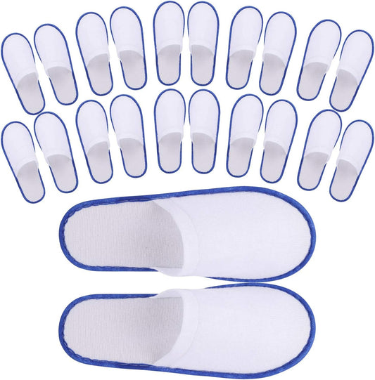 Disposable Spa Slippers for Hotel Guests - 24 Pairs Closed Toe Flip Flops, Super Comfort