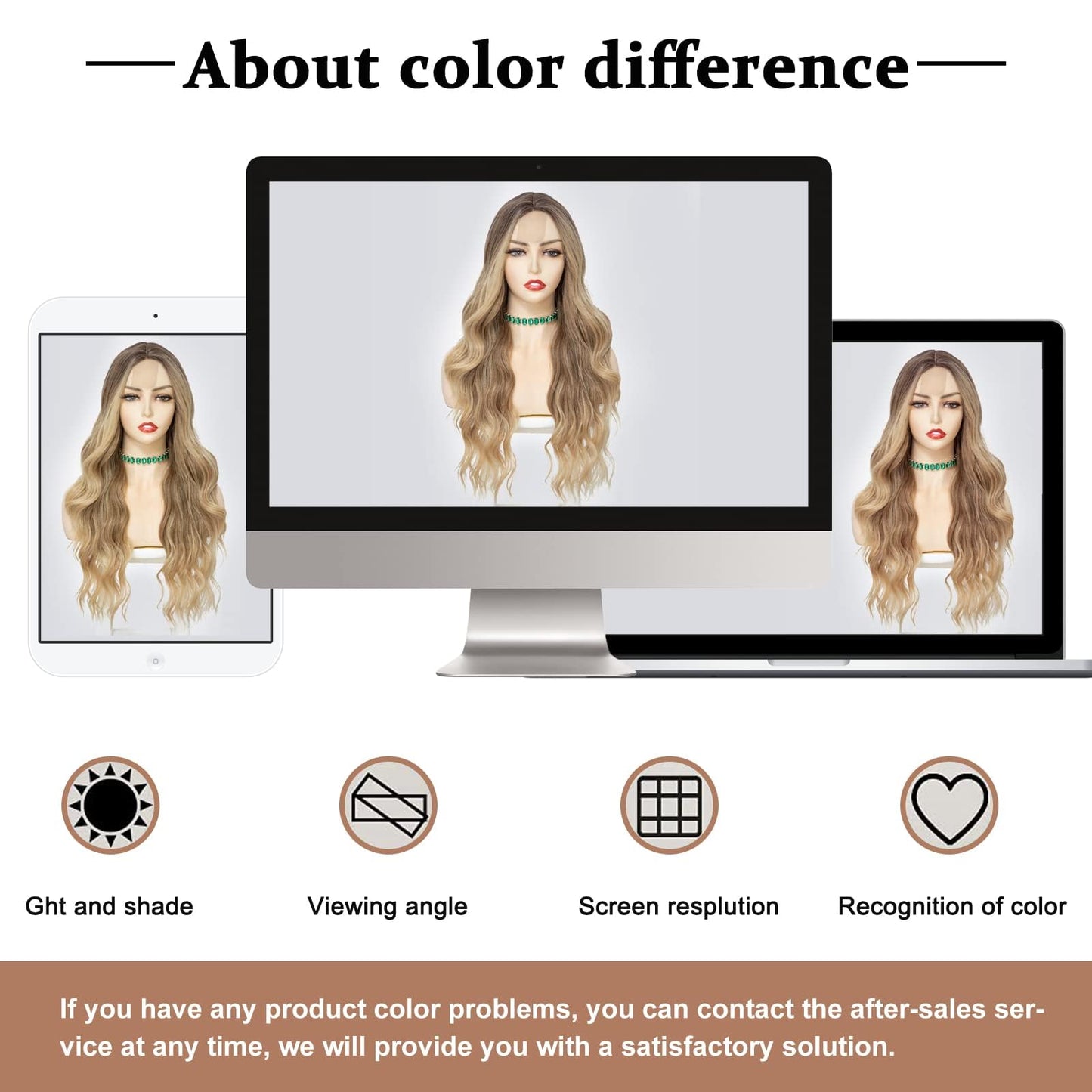 NAYOO Long Ombre Blonde Wavy Wig for Women 26 Inch Middle Part Curly Wavy Wig Natural Looking Synthetic Heat Resistant Fiber for Daily Party Use (Ombre Blonde)