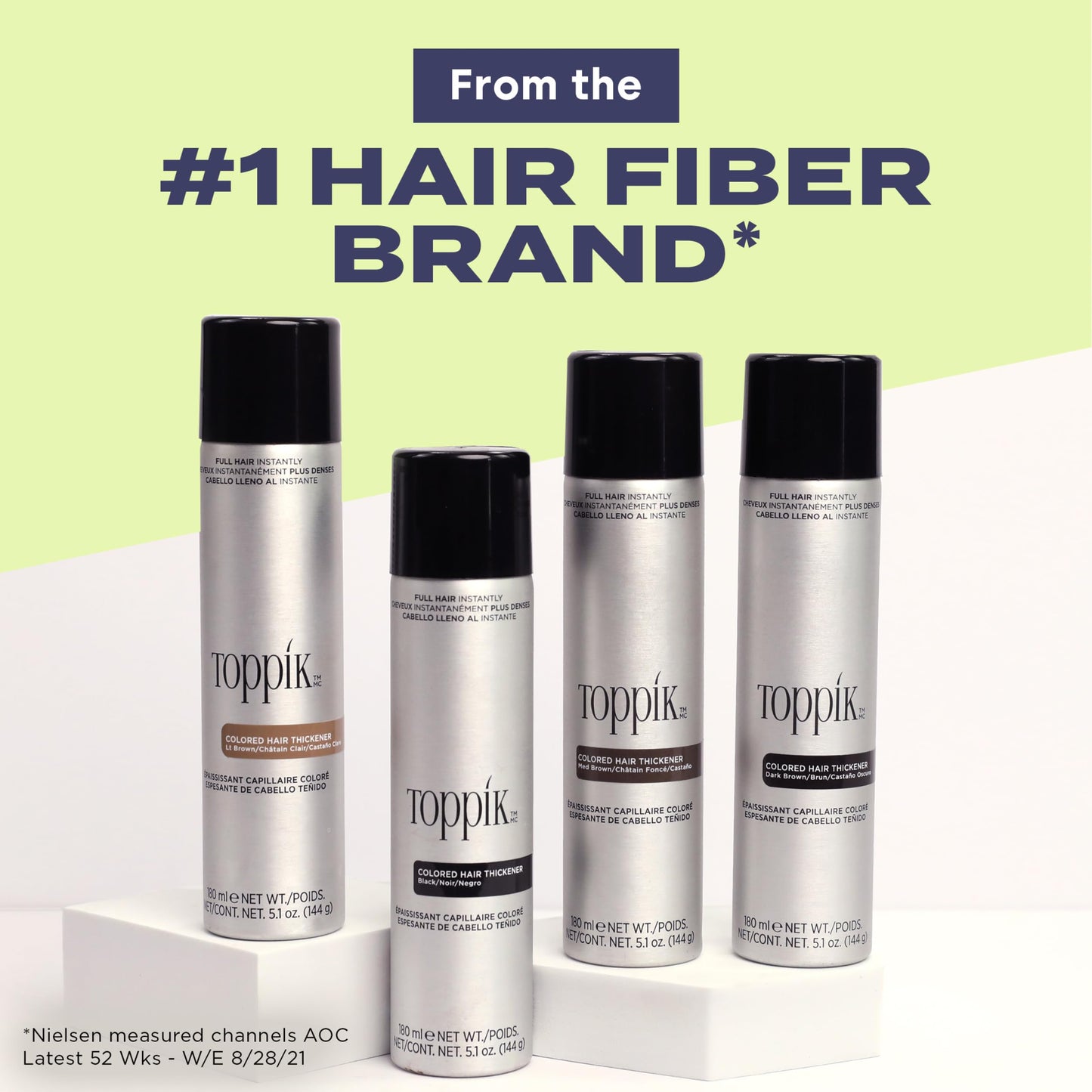 Toppik Colored Hair Thickener, Medium Brown, Volumizing Root Touch Up Concealer Hair Color Spray, Colored Spray for Root Touch Up, Cover Up, Hair Thickening, Hair Building Fiber Spray, 5.1oz Spray