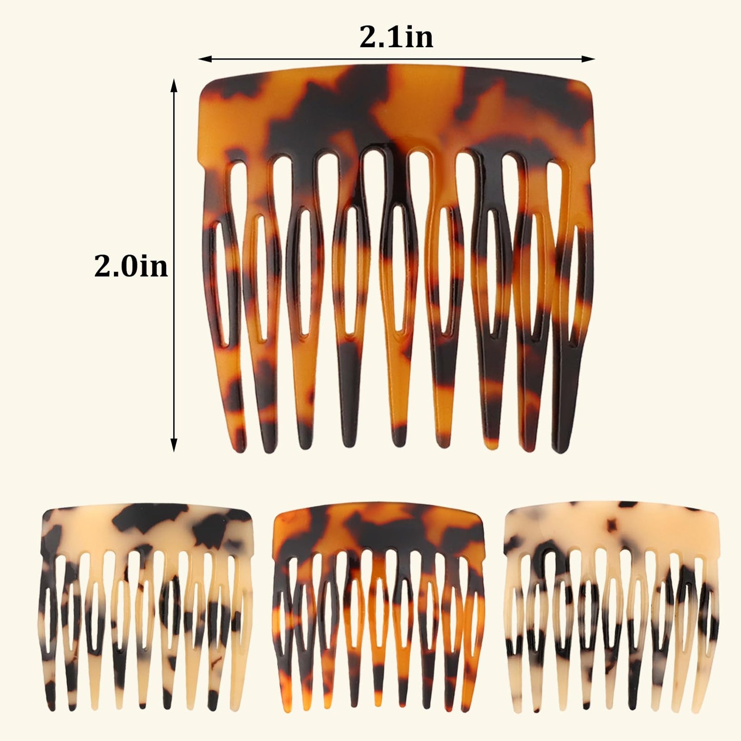 4 Pcs French Hair Side Combs Twist Combs Small Combs for Styling Decorative French Hair Comb for Women Bun Chignon Up-Do Styling Girls Hair Accessories