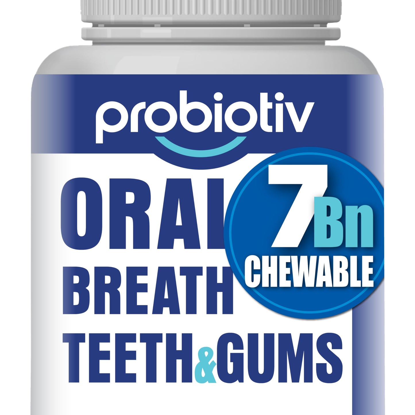 Probiotiv Oral Probiotics for Mouth Bad Breath 7 Billion CFU - Chewable Dental Probiotics for Teeth & Gums, Fresh Breath Freshener, Supports Oral Microbiome & Healthy Mouth