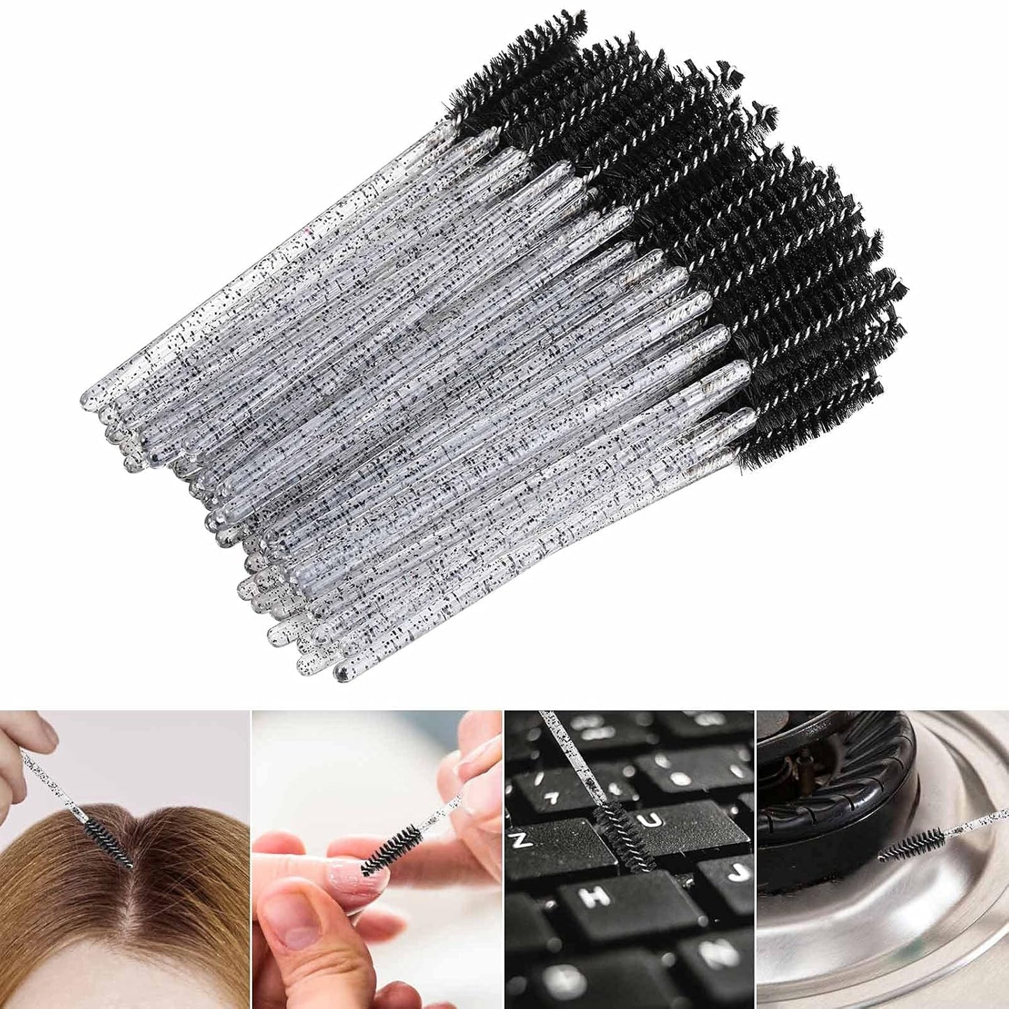 Disposable Mascara Wands - 1000 Colorful Eyelash Brushes & Spoolies for Extensions