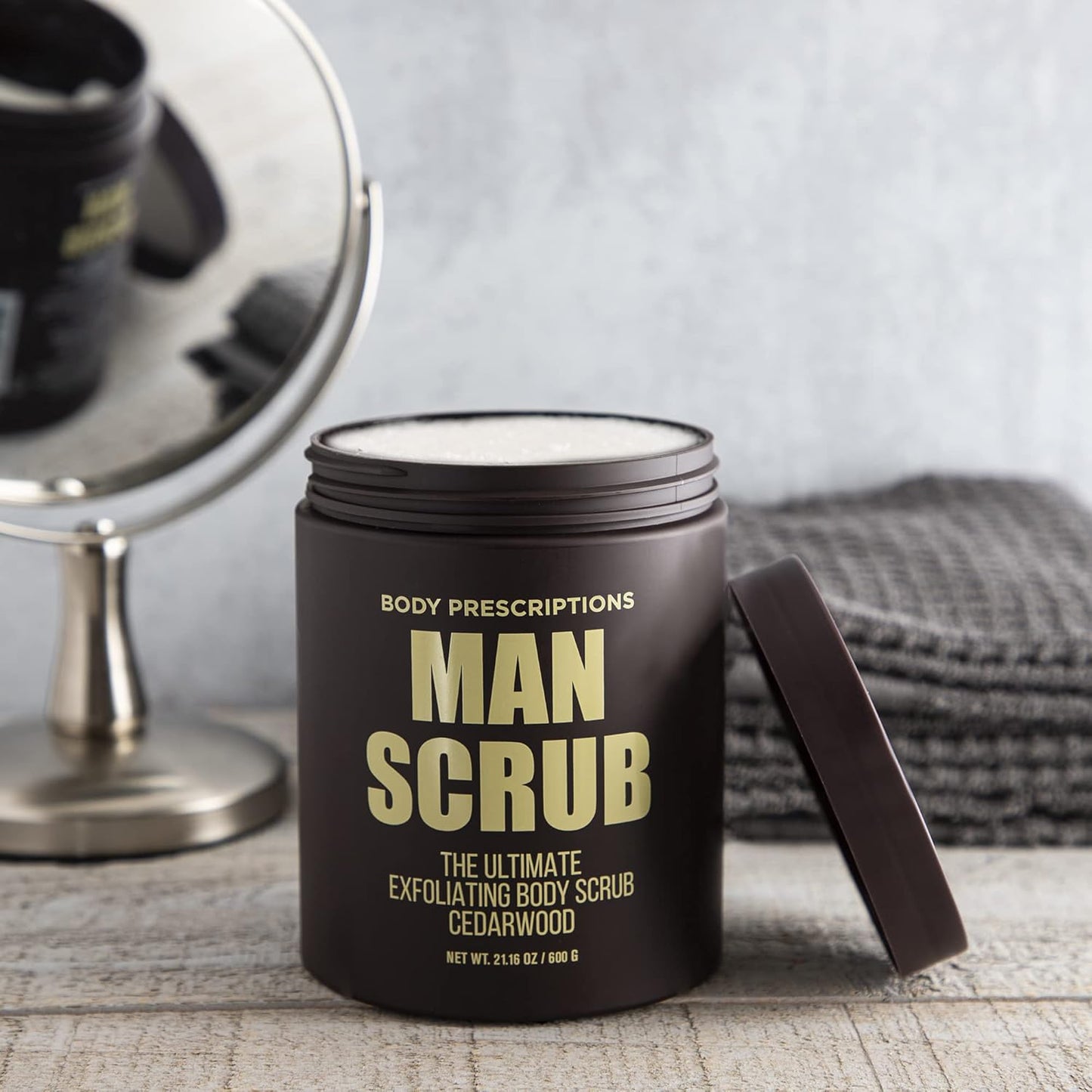 Men’s Charcoal Exfoliating Body Scrub – 21oz Cleansing Wash for All Skin Types
