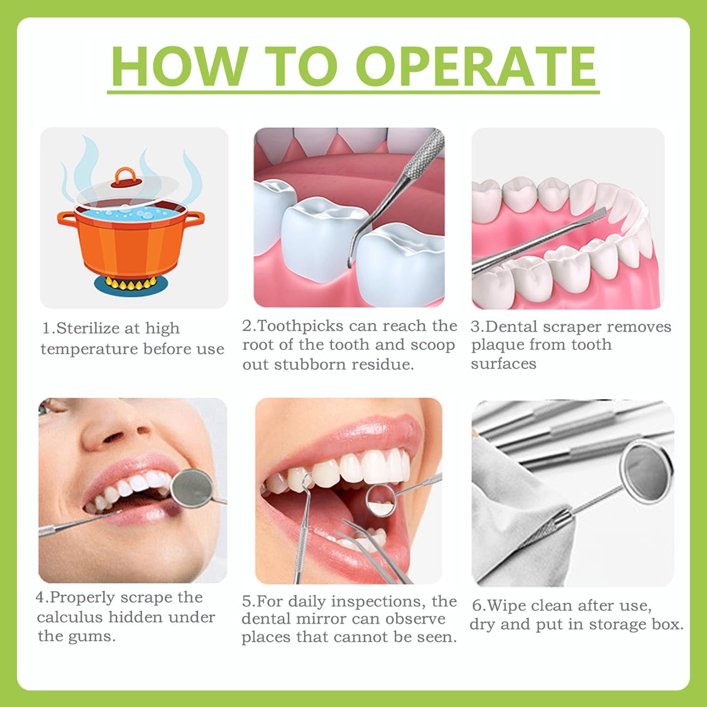 PARYUNGR Dental Tools, Professional Teeth Cleaning Oral Care Hygiene Kit, Stainless Steel Dental Pick Tooth Scraper Tartar Plaque Remover for Dentist, Personal, Pet Use with Storage Box