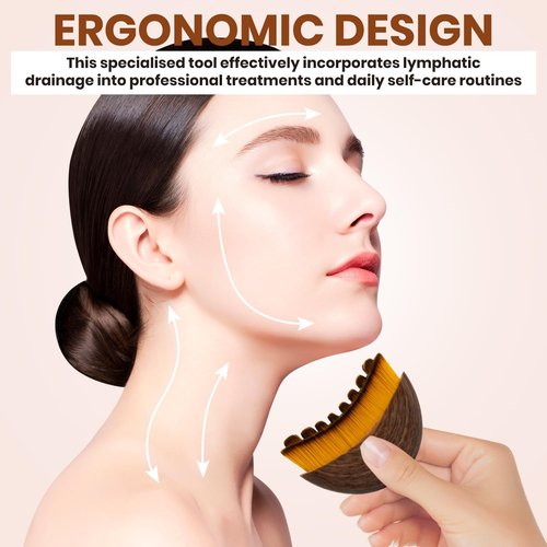 2Pack Lymphatic Contour Face Brush, Lymphatic Drainage Brush, Dry Brushing Face Brush, Lymphatic Drainage Massager for Face, Designed for The Face Gentle Enough for Daily Use(2pcs Brown)