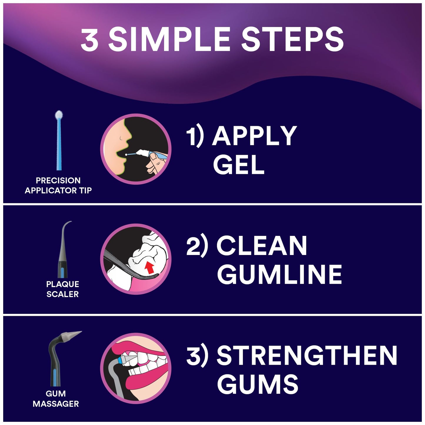 DenTek Gum Health Advanced Cleaning Kit, Oral Care Hygiene Kit, Gum Cleansing Gel, Gum Massager, and Plaque Scraper Dental Tools