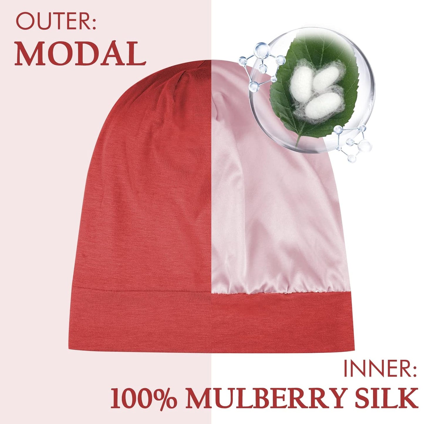 100% Silk Dreadlock Cap & Bonnet for Sleeping - Extra Large Hair Cover for Men & Women
