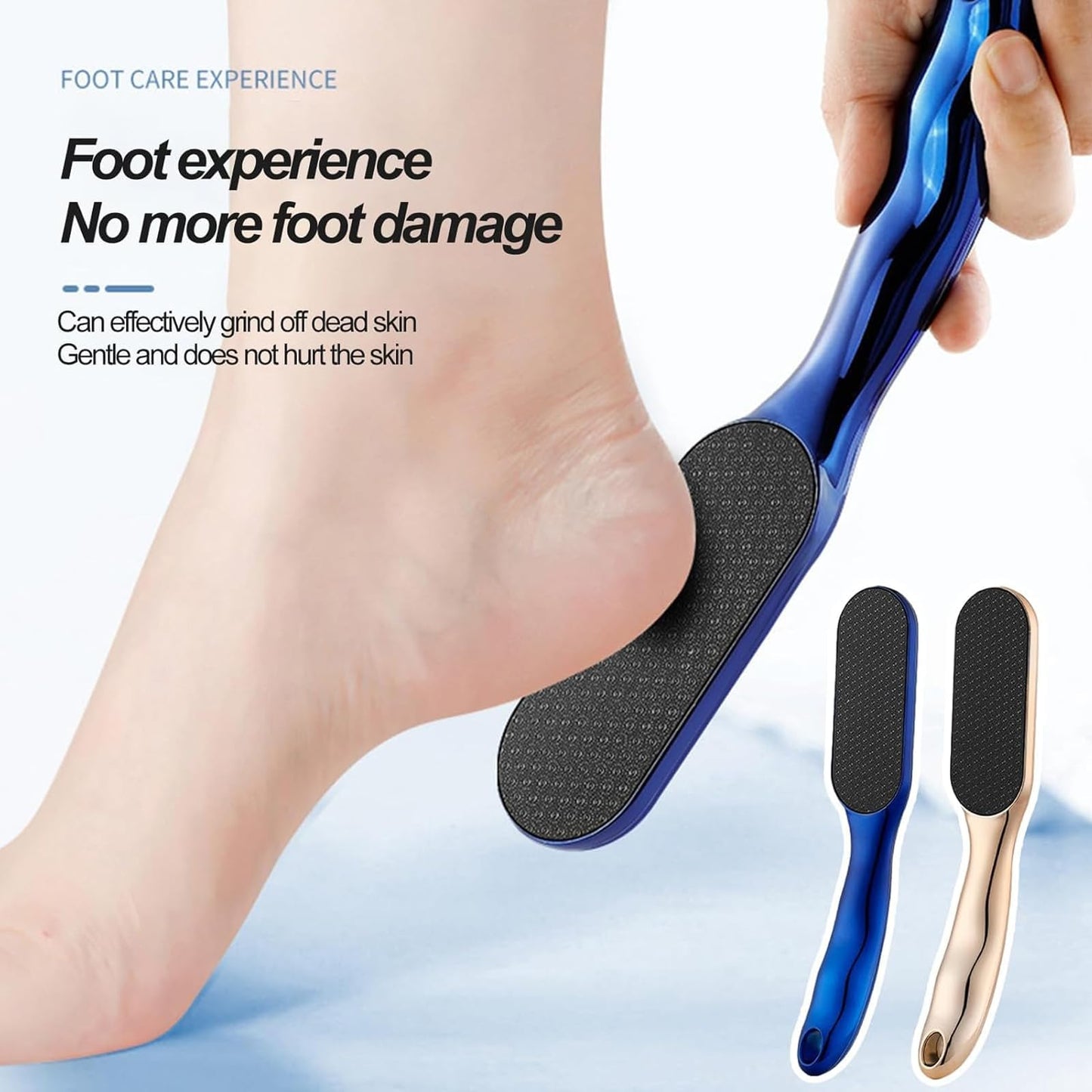 The Thai Lyfe Foot File, Beyond The Cream Foot File, Hard Skin Remover Nano-Glass Foot Filer with Non-Slip Ergonomic Handle, Professional Foot Care Tools for Smooth Feet, Remove Callous (2Pcs-Blue)