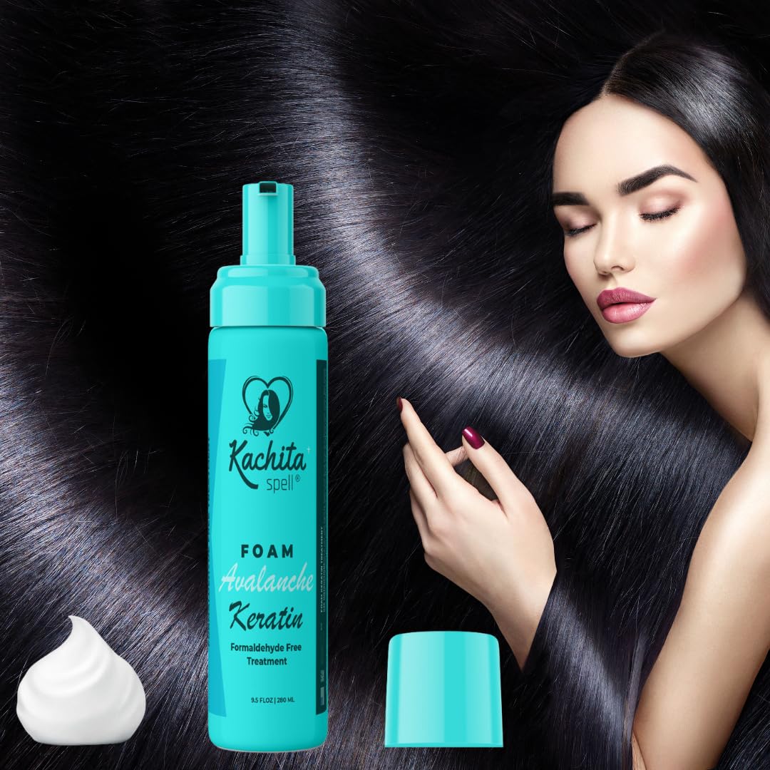 Kachita Spell Keratin Avalanche Foam Hair Straightening Treatment, Formaldehyde-Free, Mousse Foam Type, Safe and Effective Hair Premanent Treatment