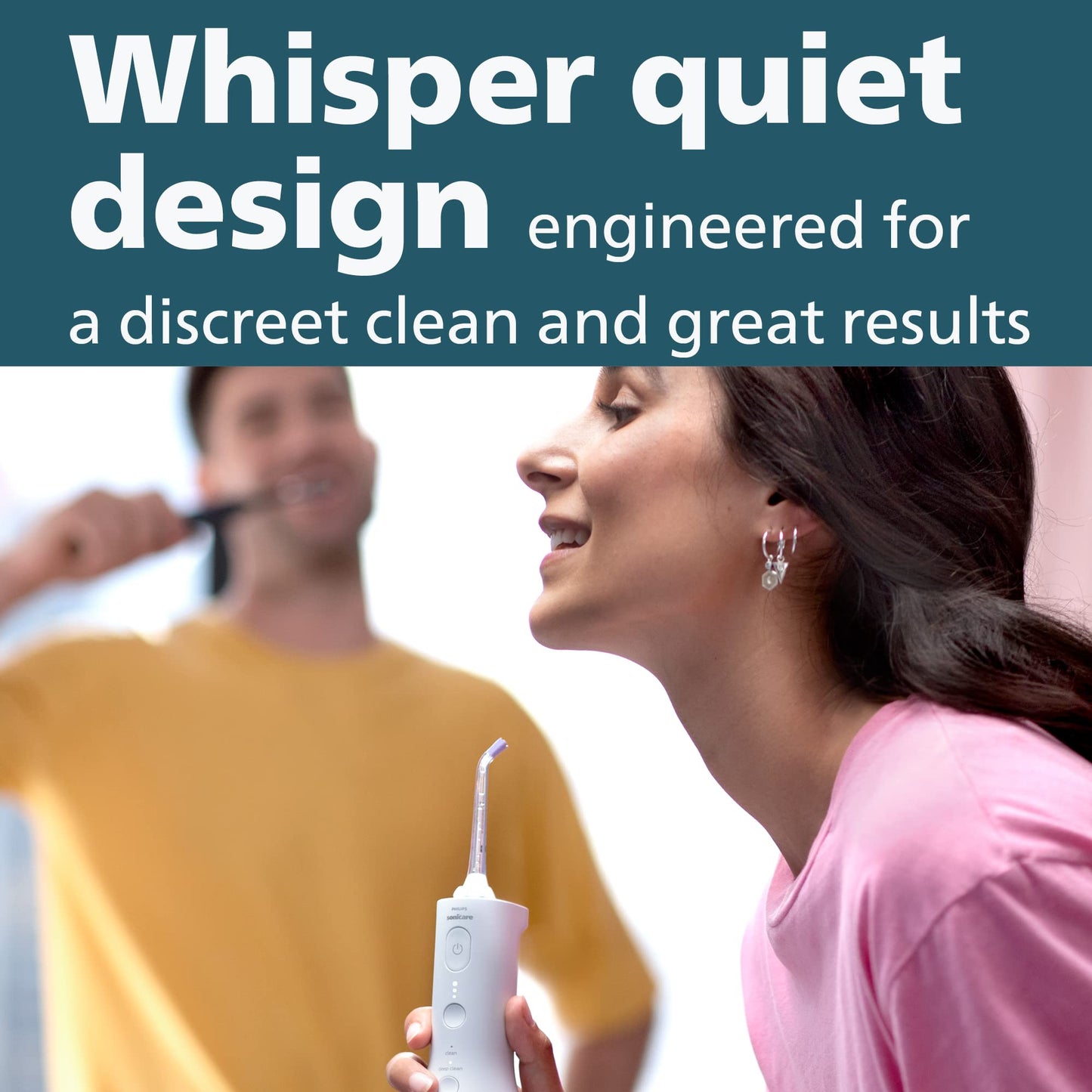 Philips Sonicare Cordless Power Flosser 3000, Water Flosser with Innovative Quad Stream Technology, Oral Irrigator with 2 Flossing Modes and 3 Intensity Levels, Ergonomic Design, Black, HX3826/23