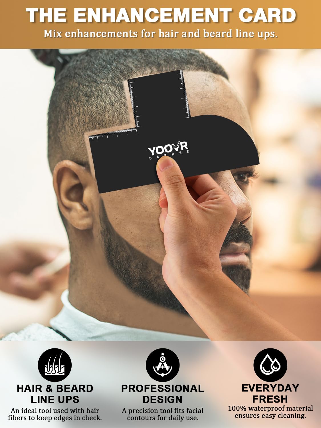 2PCS Barber Accessories for Hairline Shaping Tool, Barber Supplies Enhancement Card for Barbers with Graduated Scale Essential Barber Line up Tools and Color Spray Edge Hairline Shaping Tool, T-Shaped