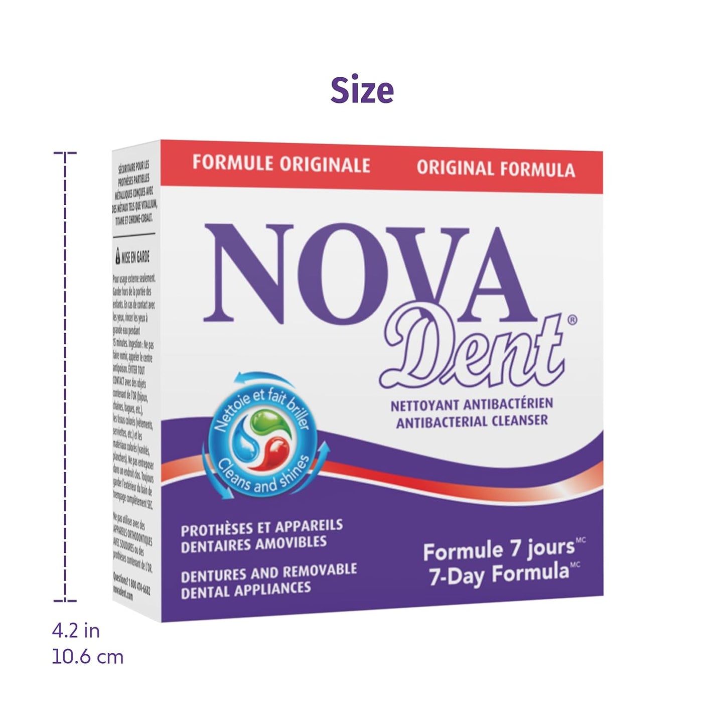 Novadent Denture Cleaner - 12 Sachets for Retainers, Mouth Guards & Aligners