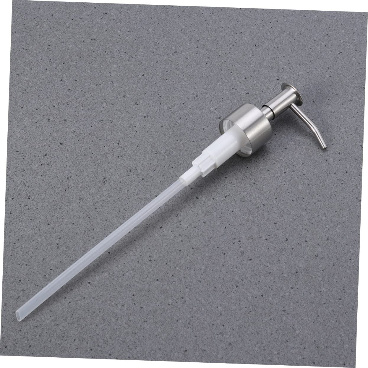 VALICLUD 2Pcs Stainless Steel Pump Head Replacement for Lotion and Soap Dispenser Bottle Caps with Long Nozzle for Easy Control for Home Kitchen and Bathroom Use