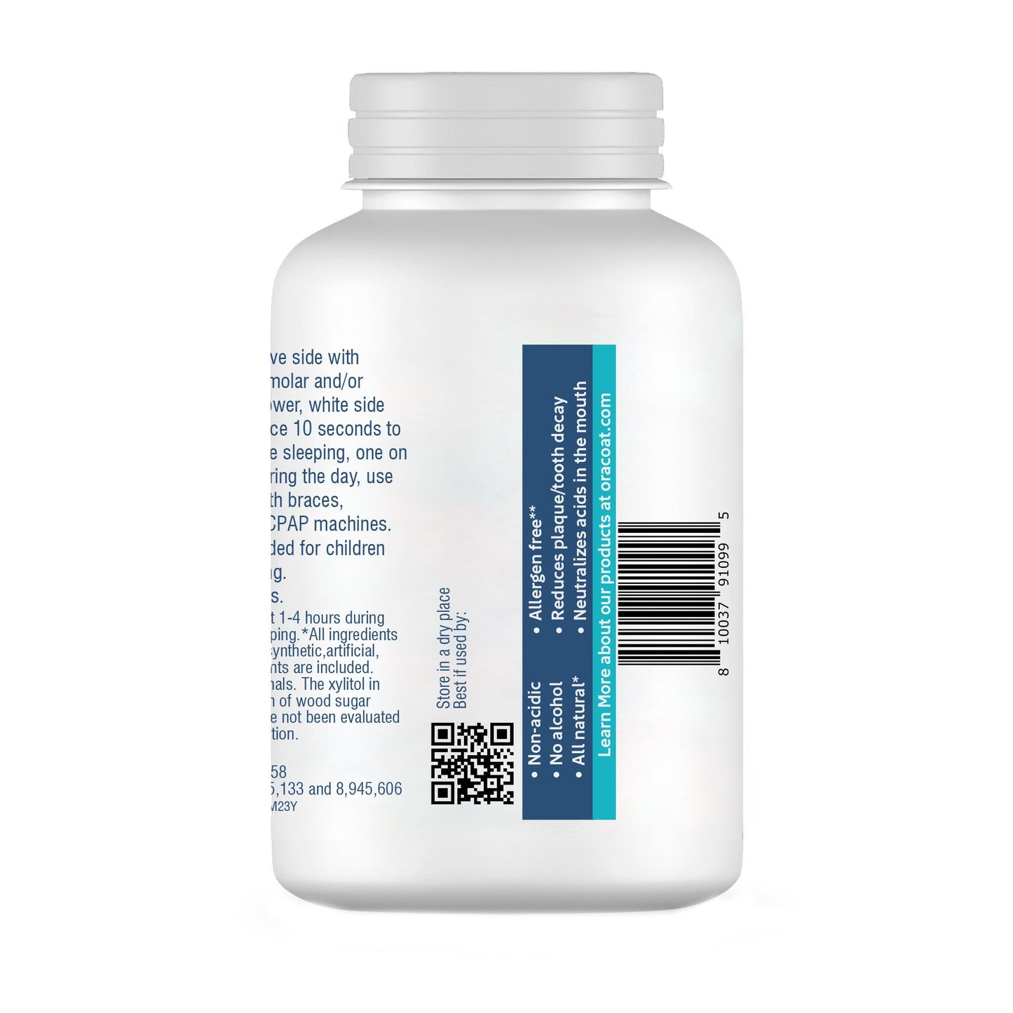 OraCoat XyliMelts Dry Mouth Relief Moisturizing Stick-On-Melts with Xylitol, 100 Count, Sensitive, Help Stimulates Saliva for Dry Mouth, Non-Acidic, Day & Night Use, Time Release for Up to 8-Hour