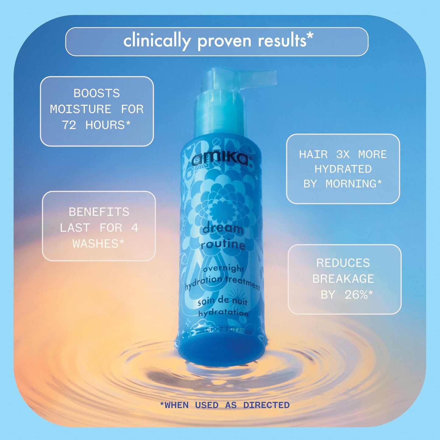 amika dream routine overnight hydrating hair mask, 100ml