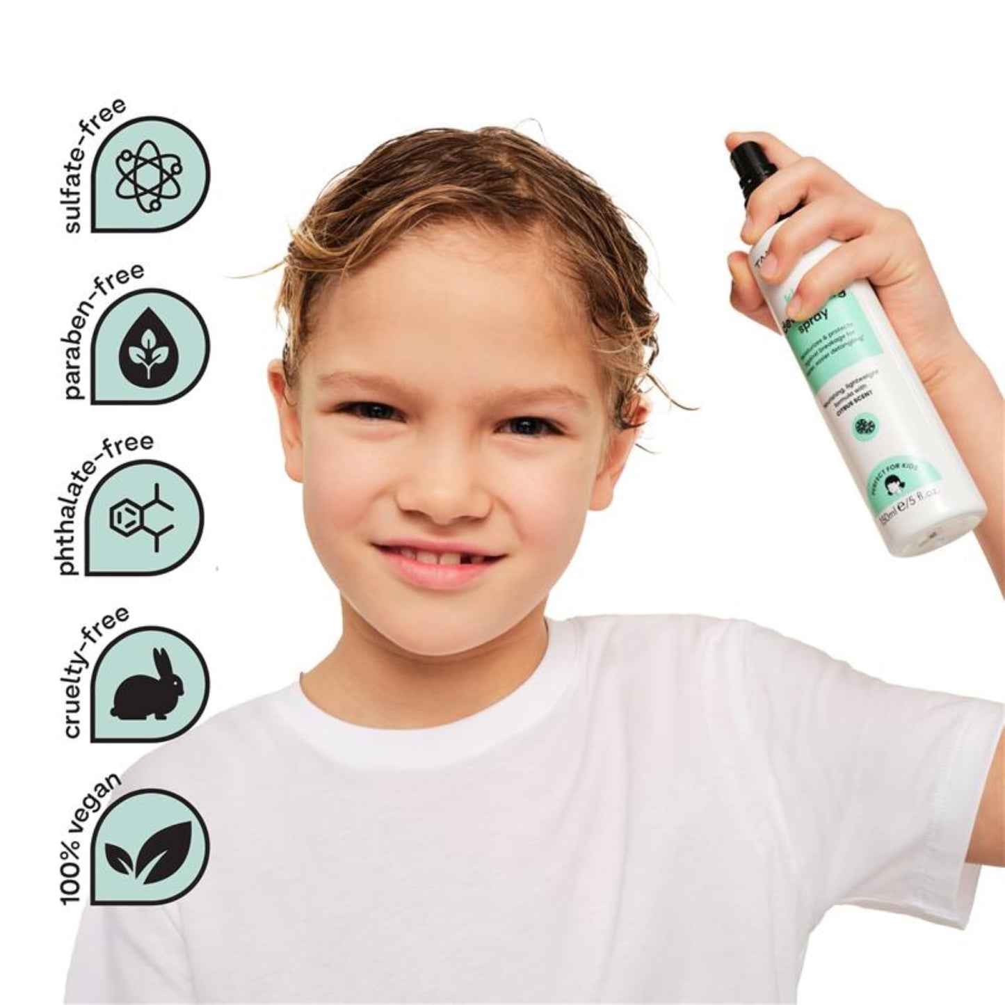 TANGLE TEEZER Hair Detangler Spray for Kids, Vegan and Sulfate-Free with a Fresh & Fruity Scent, for all Hair Types, 5 Fl Oz