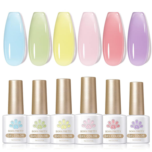 Born Pretty Neon Jelly Gel Nail Polish Set - Halloween Colors, Soak Off UV/LED for Salon & DIY