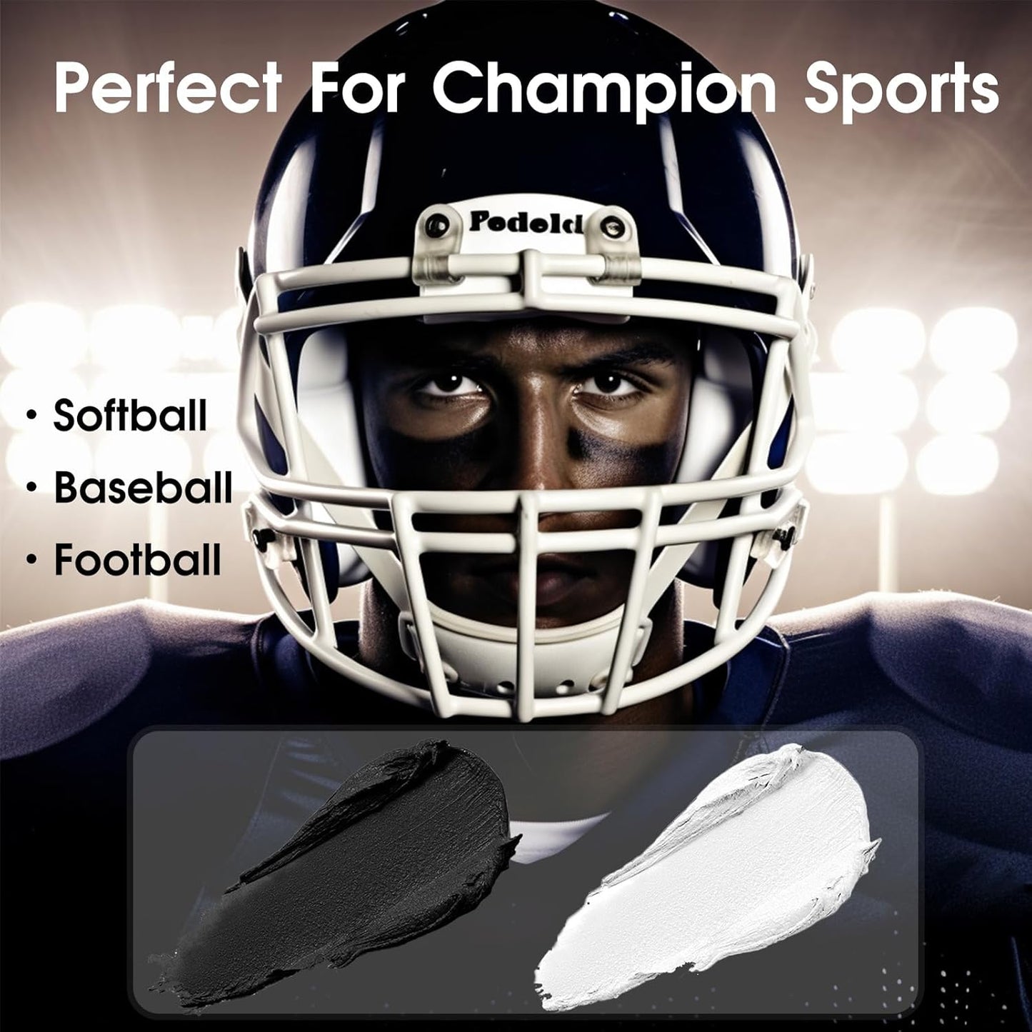 Red White Blue Face Paint Stick Kit - Eye Black for Football, Baseball & Halloween