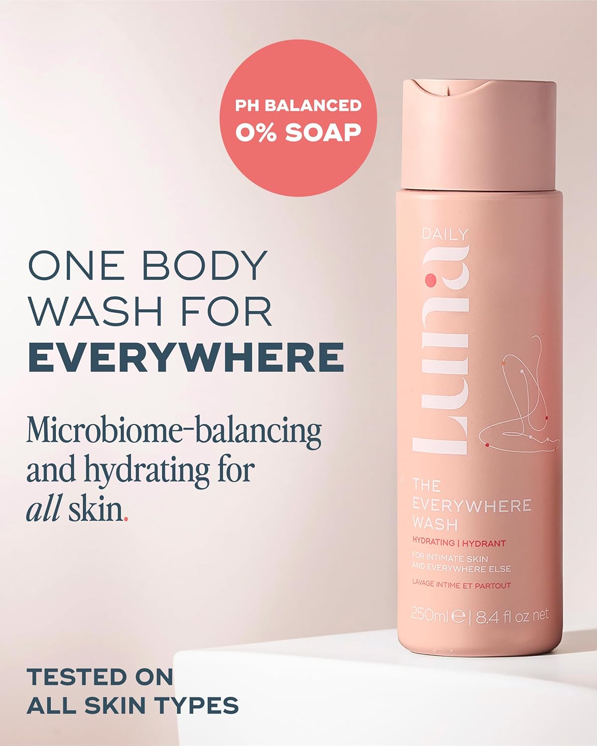 Fragrance-Free Feminine Wash - pH-Balanced Hydrating Cleanser for Sensitive Skin, 250ml