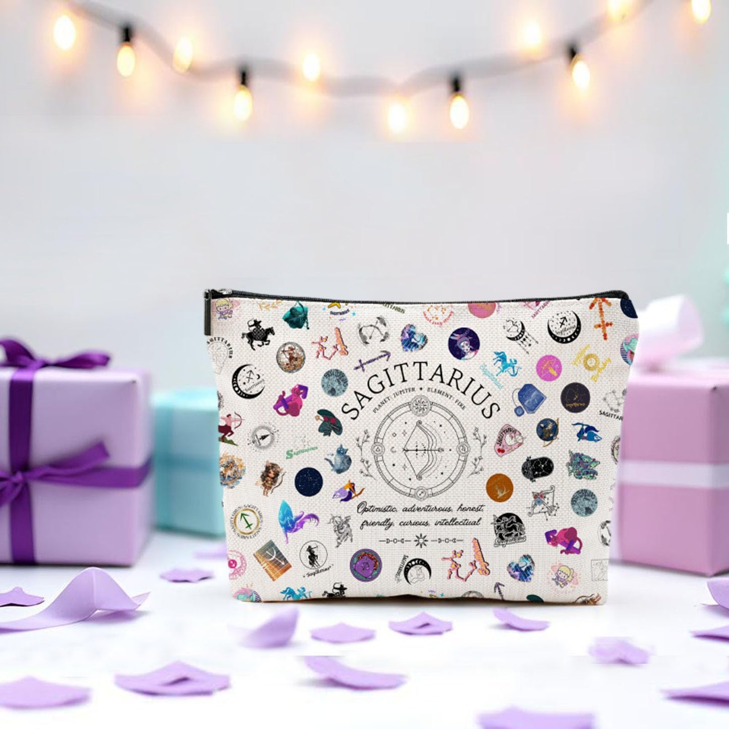 XYZONE Sagittarius Gifts for Women, Sagittarius Zodiac Cosmetics Bag, Travel Makeup Bags, Sagittarius Birthday Gifts for Women & Astrology Lovers