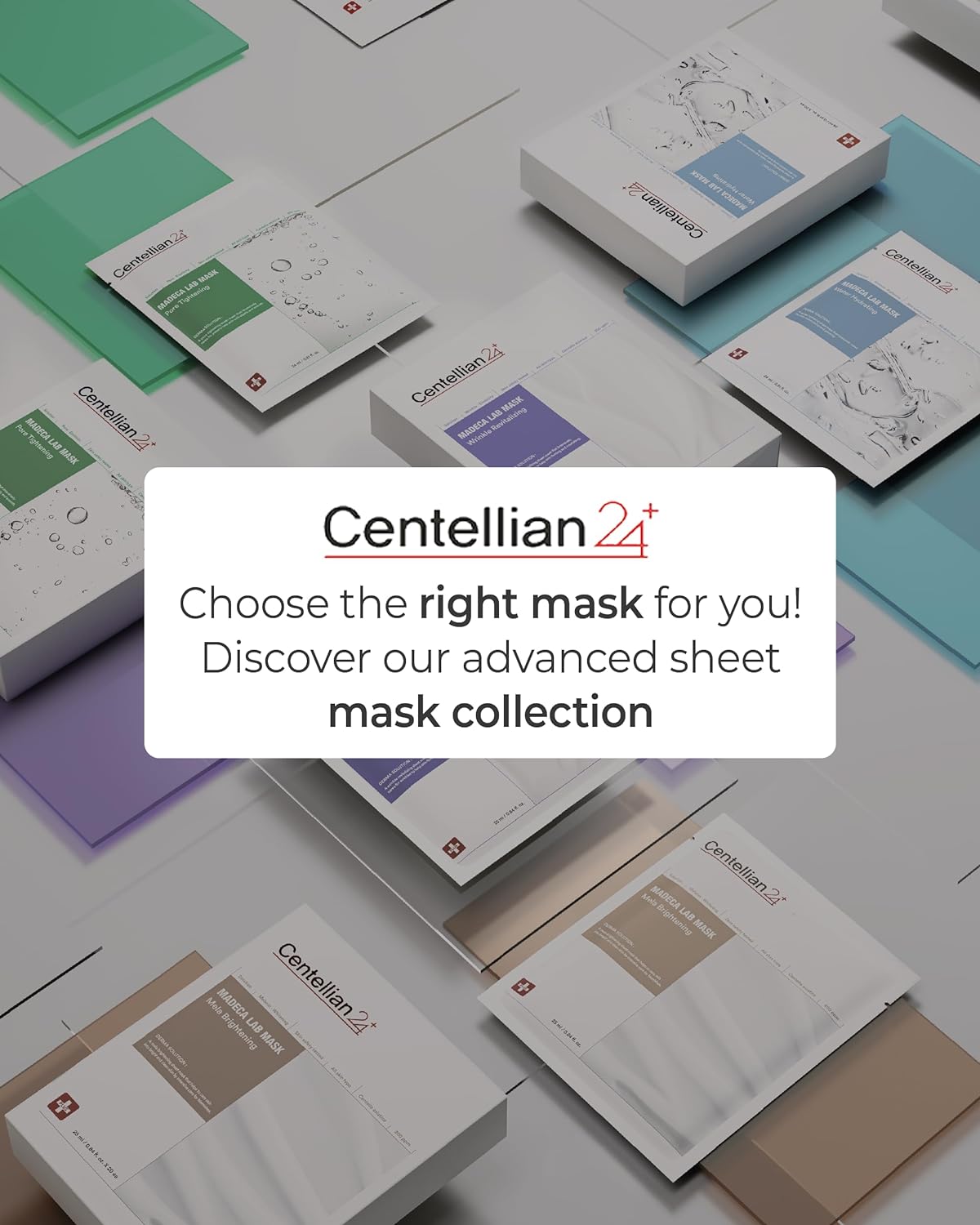 Madeca Mask 24 Pack - Wrinkle Revitalizing Face Sheet Masks with Centella Asiatica & Niacinamide for Skin Elasticity & Instant Lift