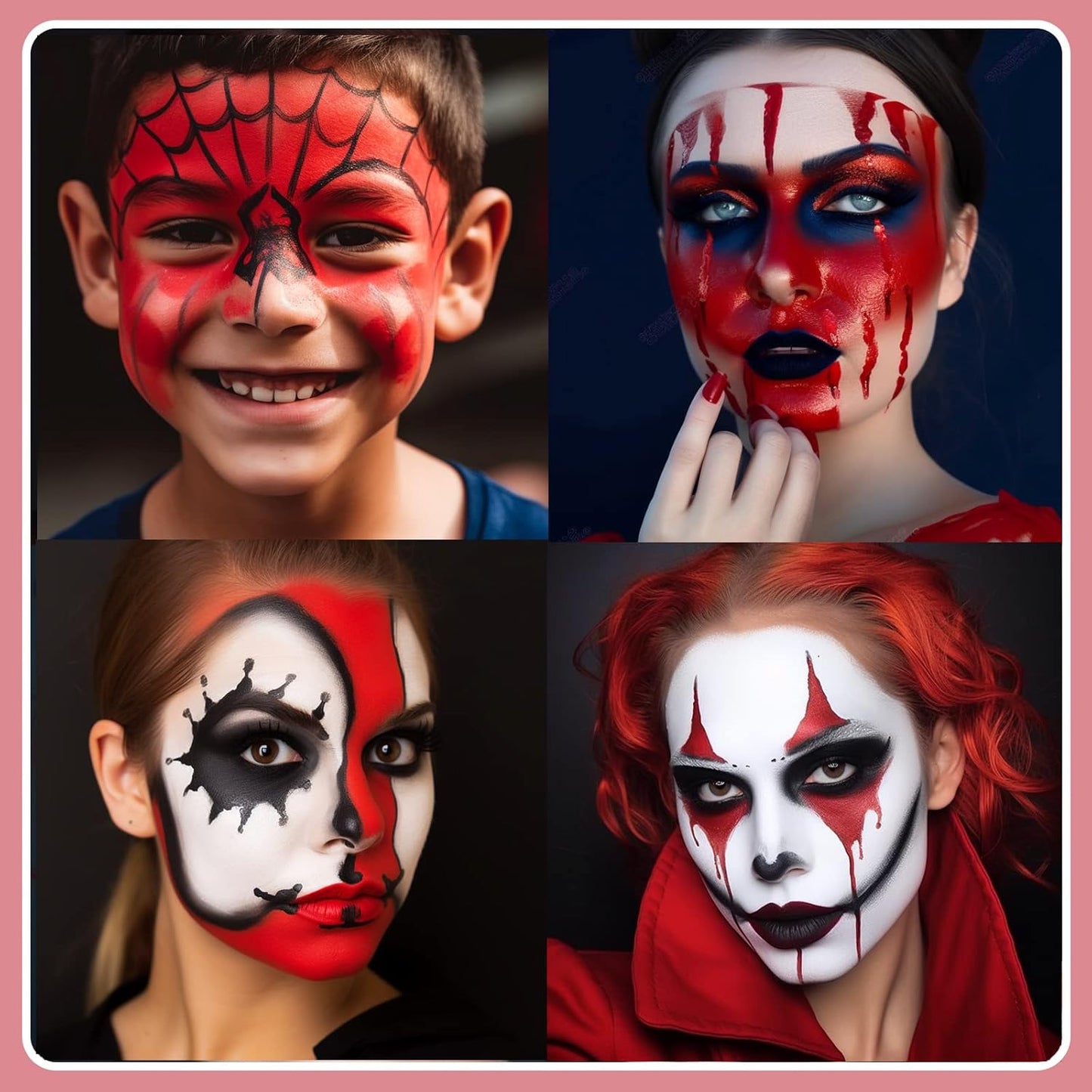 Red White Blue Face Paint Stick Kit - Eye Black for Football, Baseball & Halloween