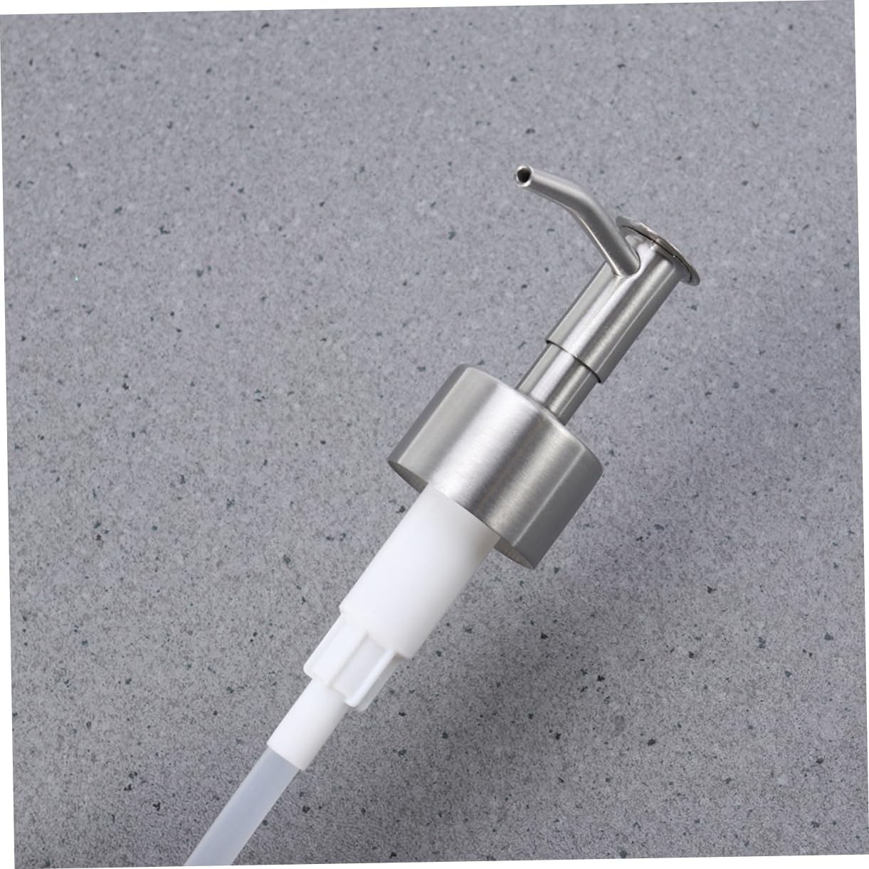 VALICLUD 2Pcs Stainless Steel Pump Head Replacement for Lotion and Soap Dispenser Bottle Caps with Long Nozzle for Easy Control for Home Kitchen and Bathroom Use