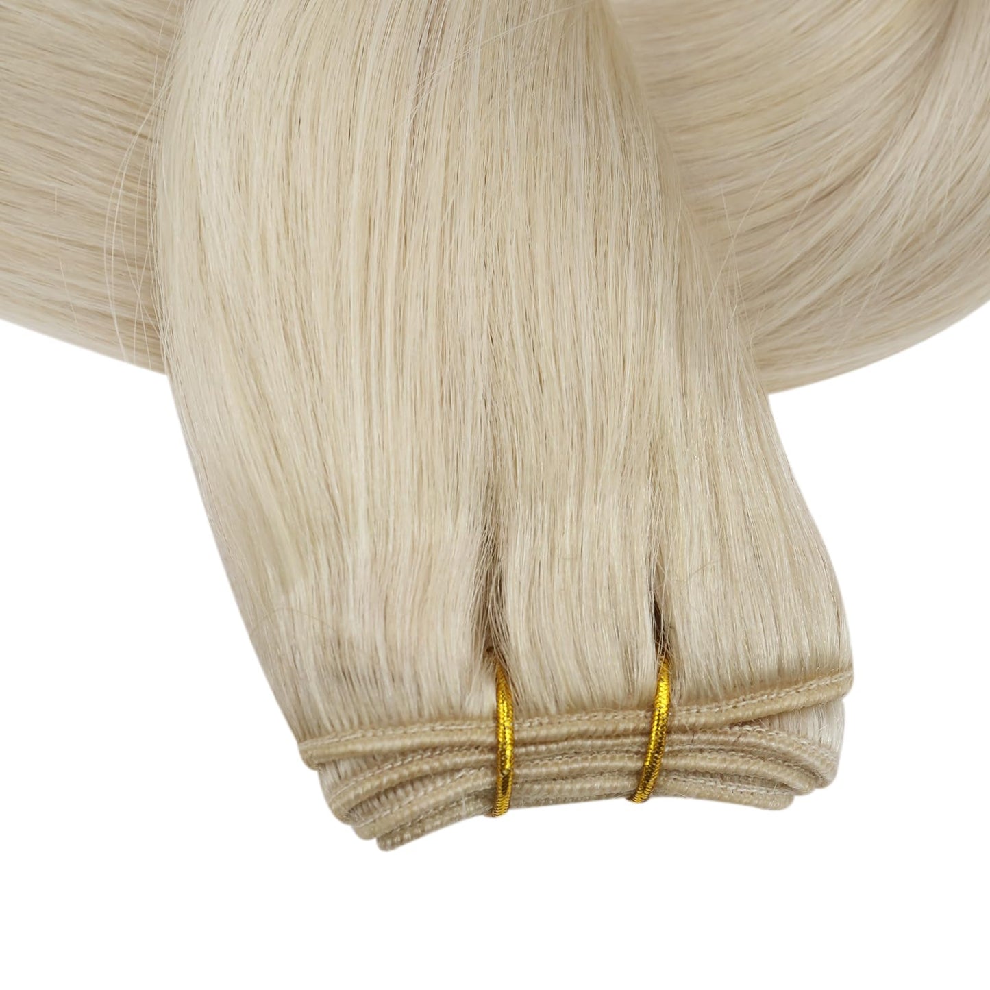 Full Shine Hair Extensions 24 Inch Weft Hair Extensions Human Hair Color Platinum Blonde Extensions Sew In Extensions Real Human Hair Remy Human Hair Weft Extensions 105G