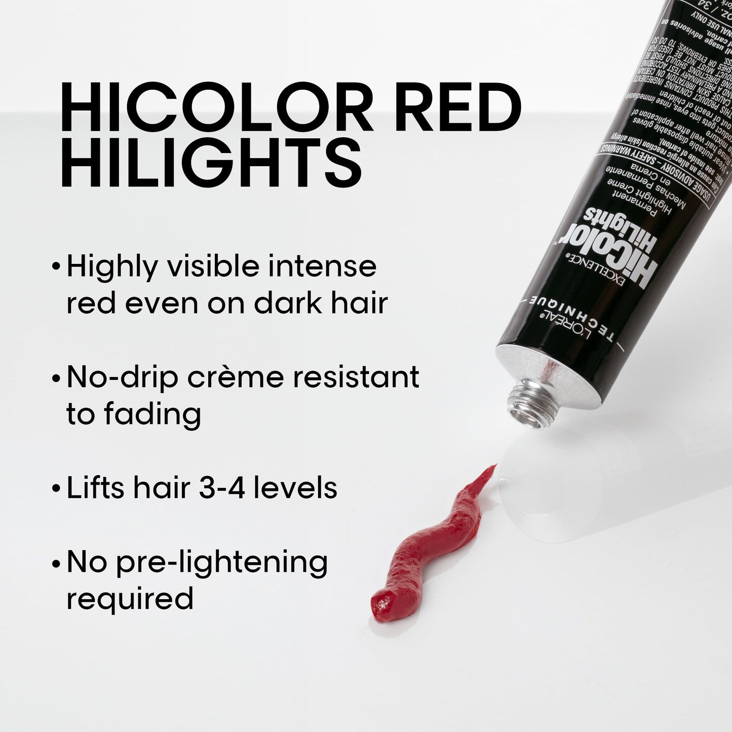 L'OREAL TECHNIQUE HiColor Red HiLights Permanent Hair Color for Dark Hair | Intense Red Highlights | No Pre-Lightening Required | Rich, No-Drip Creme | Quick Processing Time | Magenta
