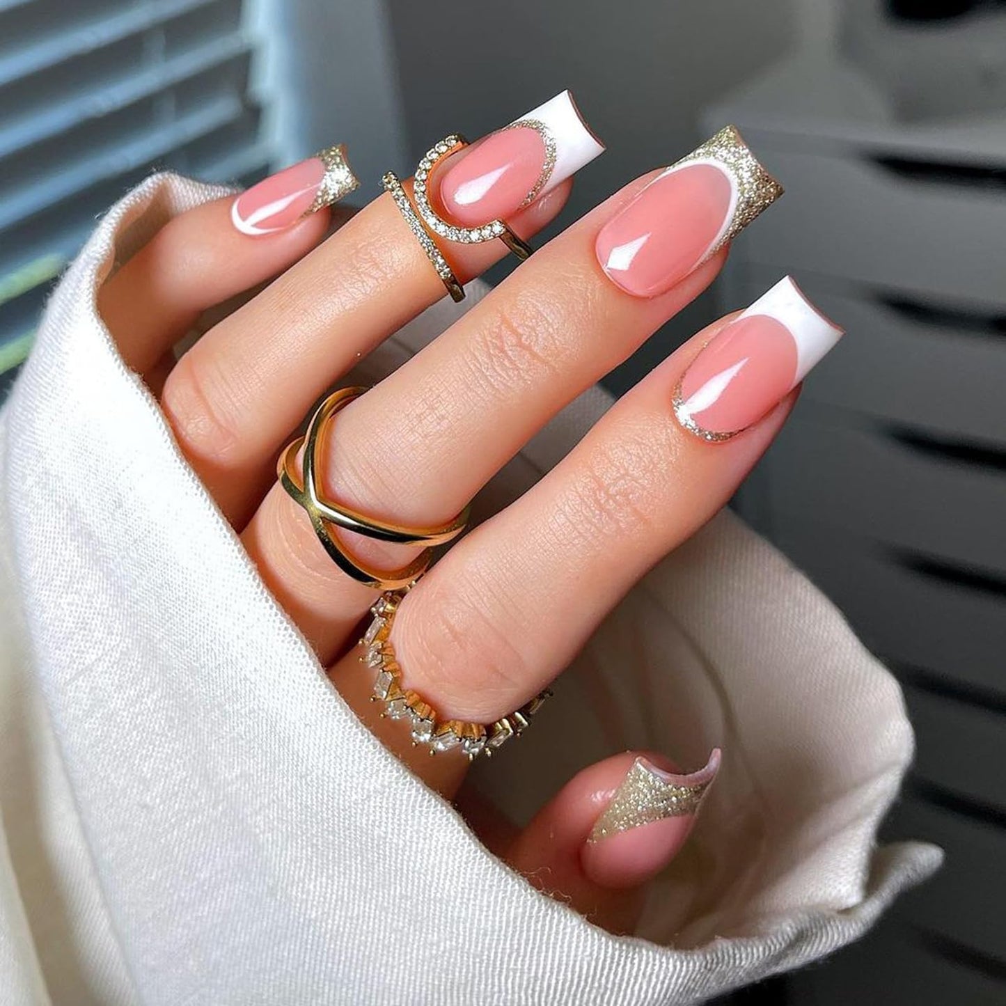 Quaferen Square Nail Tips Short: 240pcs Pre-shape Acrylic Fake Nail Tips Square - 12 Sizes Soft Gel Full Cover Clear Gelly Press on False Tip for Nail Extension Salon Home