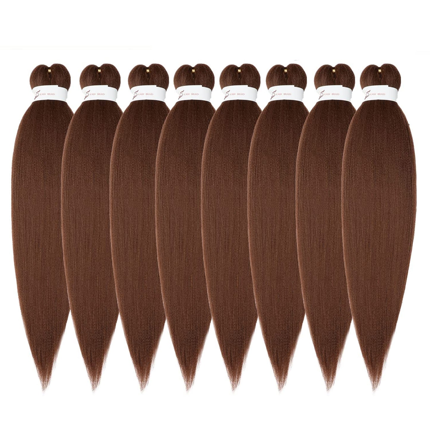 8 Packs 20-Inch Ombre Pre-Stretched Braiding Hair - Soft Yaki Texture Extensions